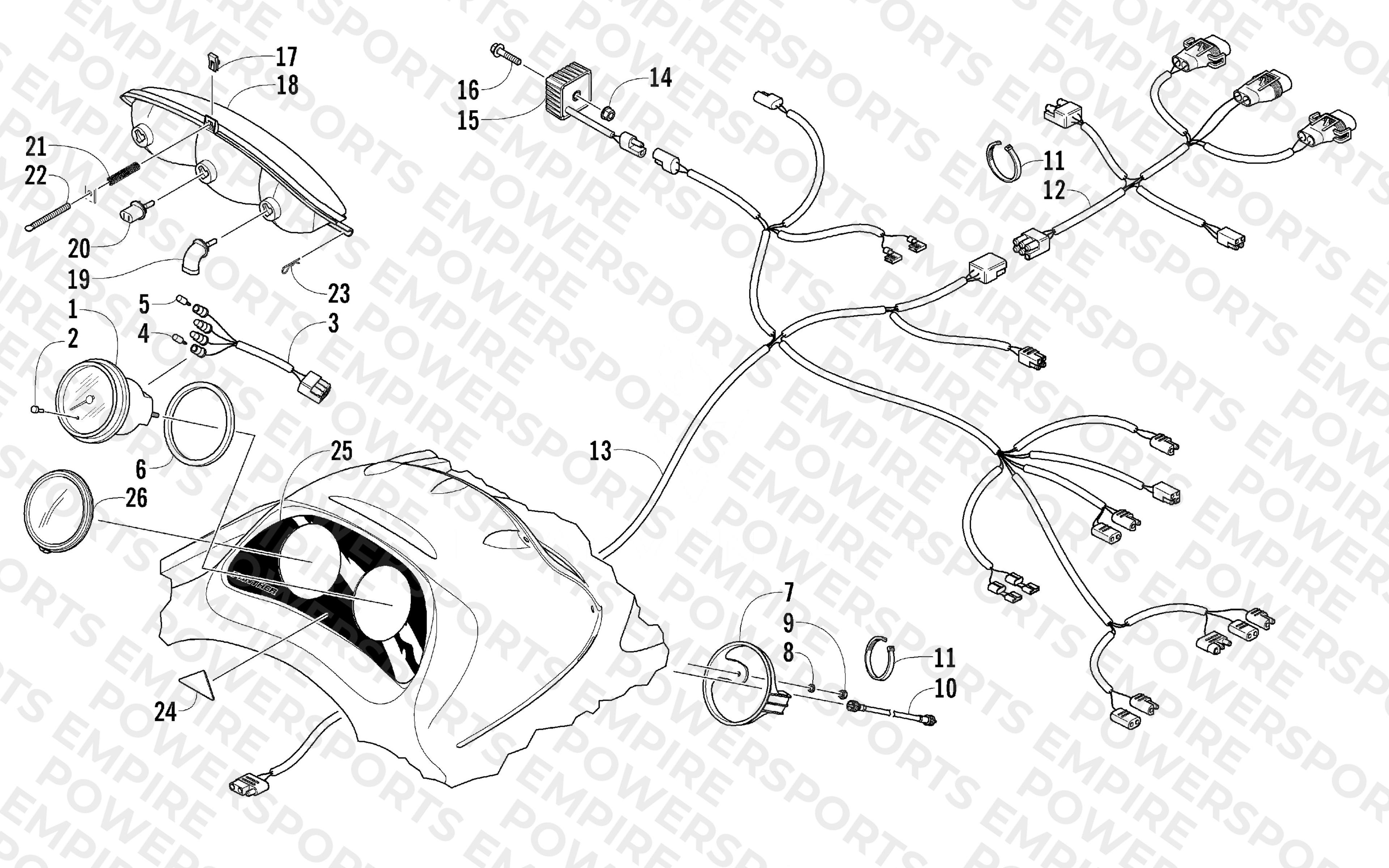 HEADLIGHT, INSTRUMENTS, AND WIRING ASSEMBLIES
