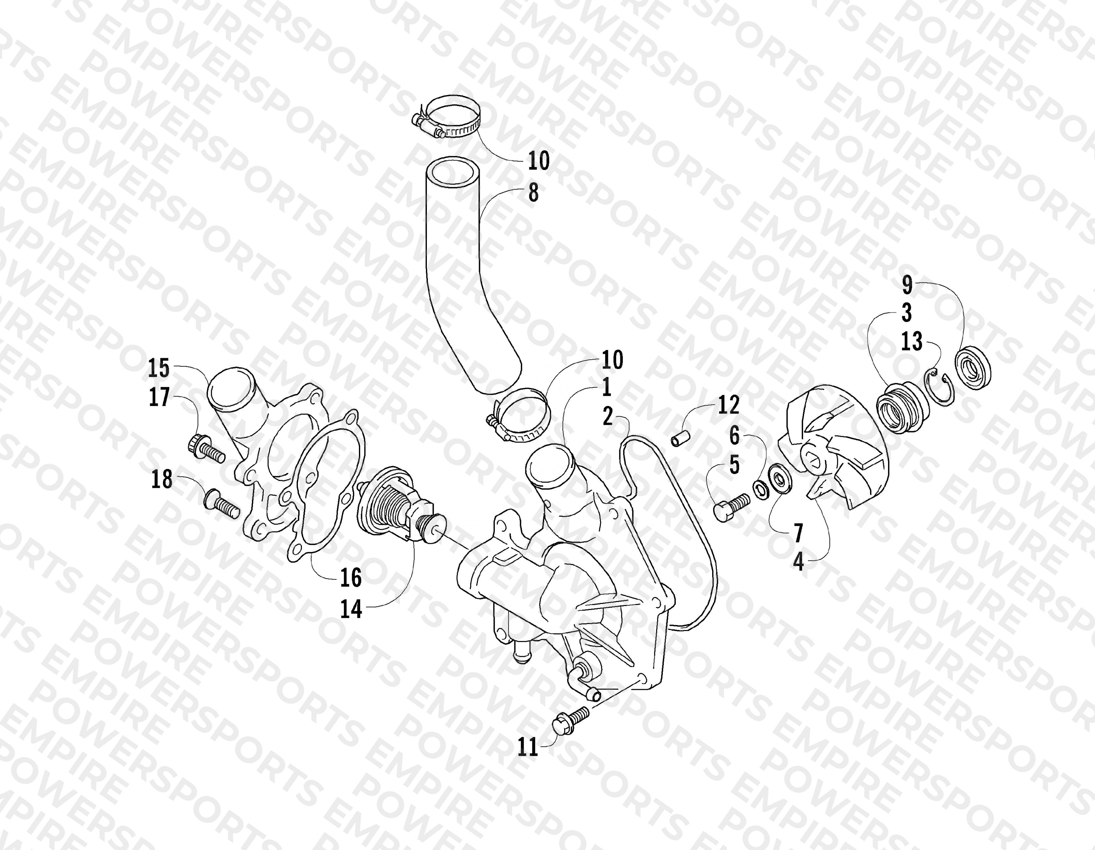WATER PUMP AND THERMOSTAT