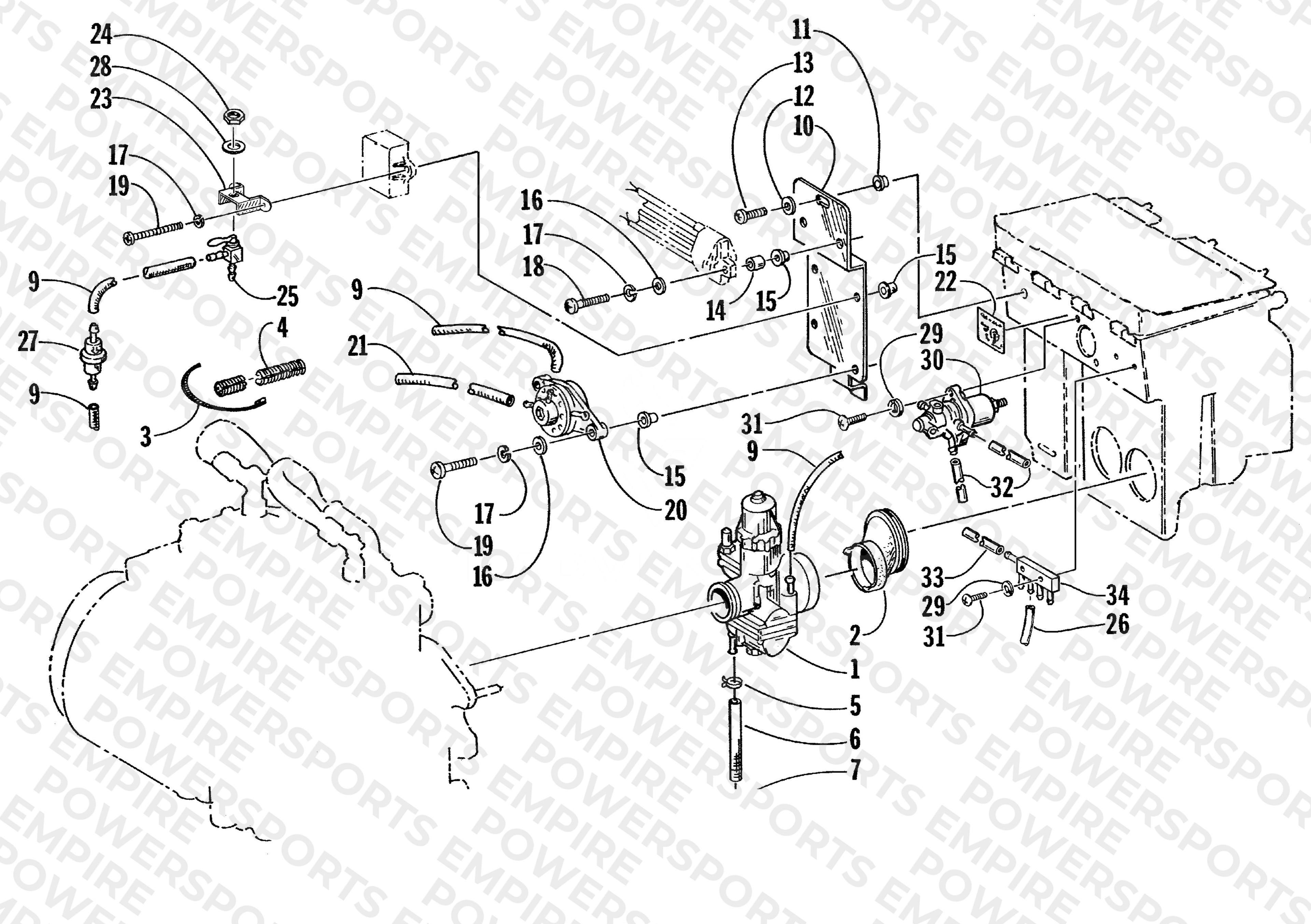 CARBURETOR AND FUEL PUMP ASSEMBLY