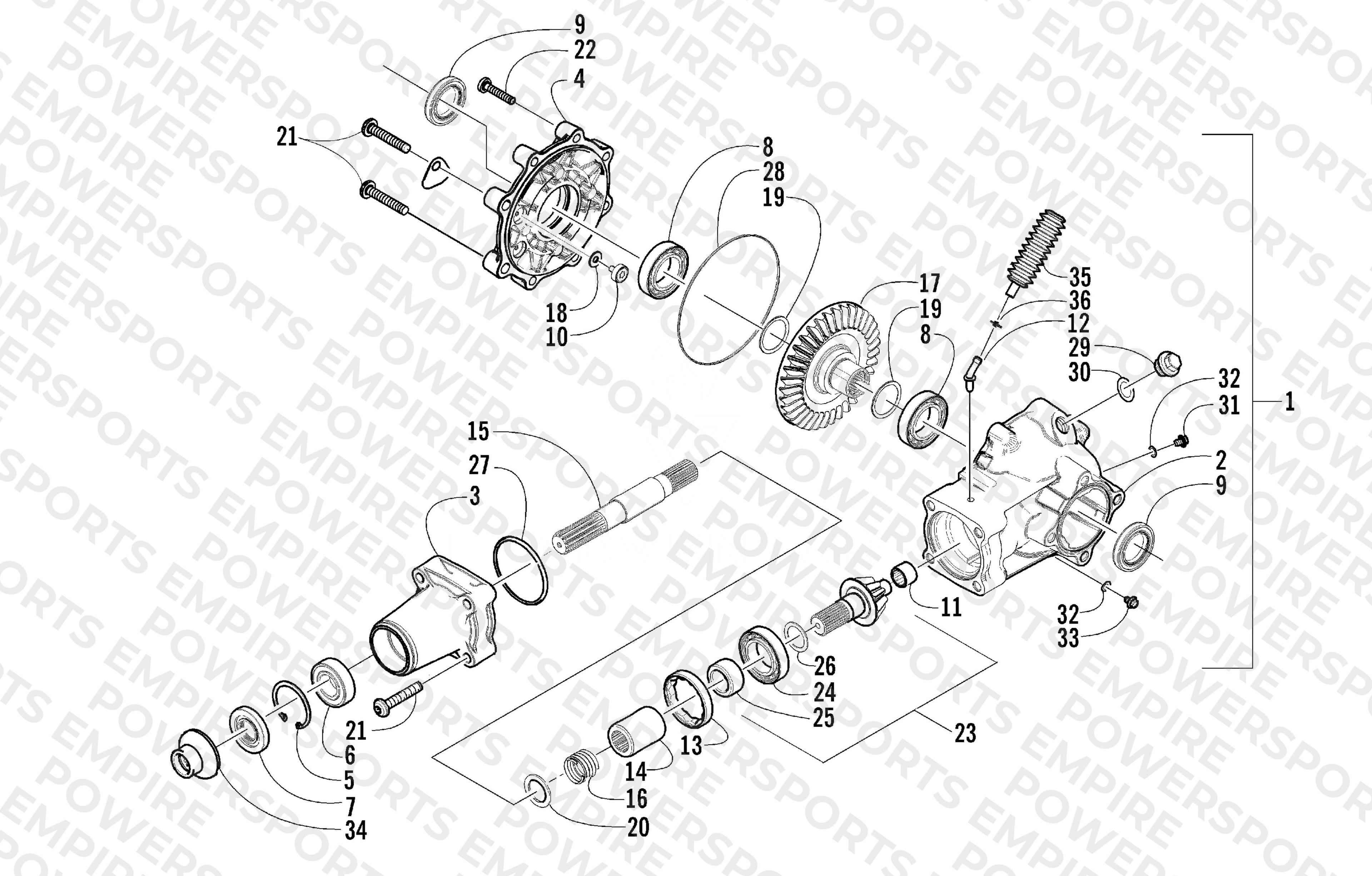 REAR DRIVE GEARCASE ASSEMBLY
