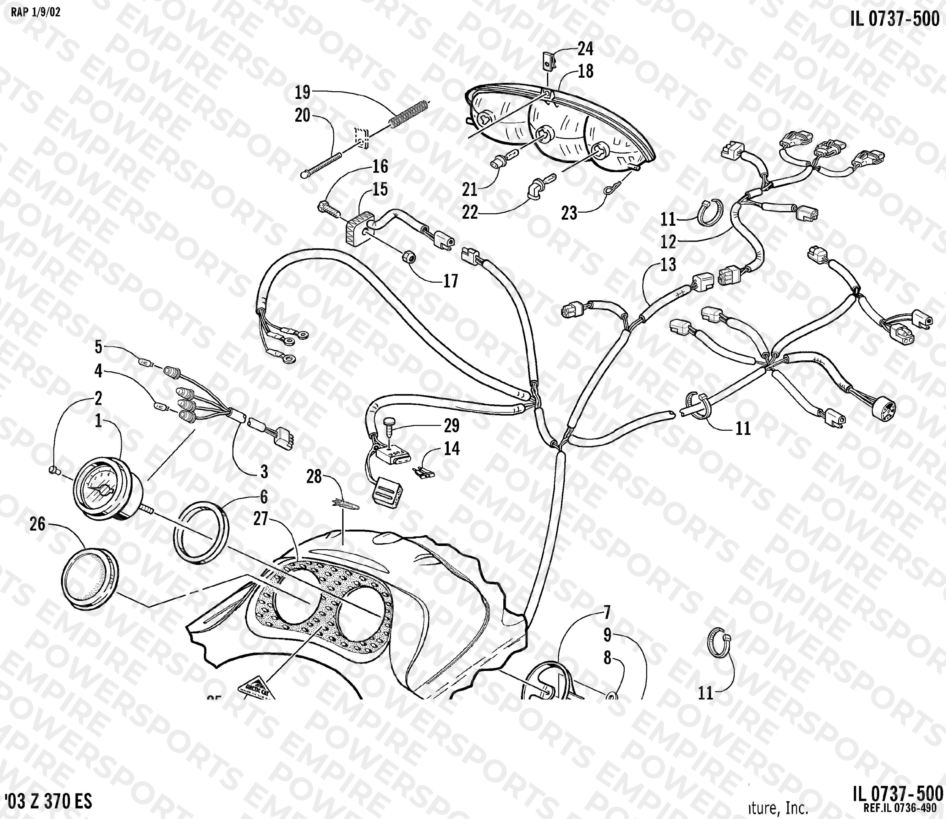 HEADLIGHT, INSTRUMENTS, AND WIRING ASSEMBLIES (ES)