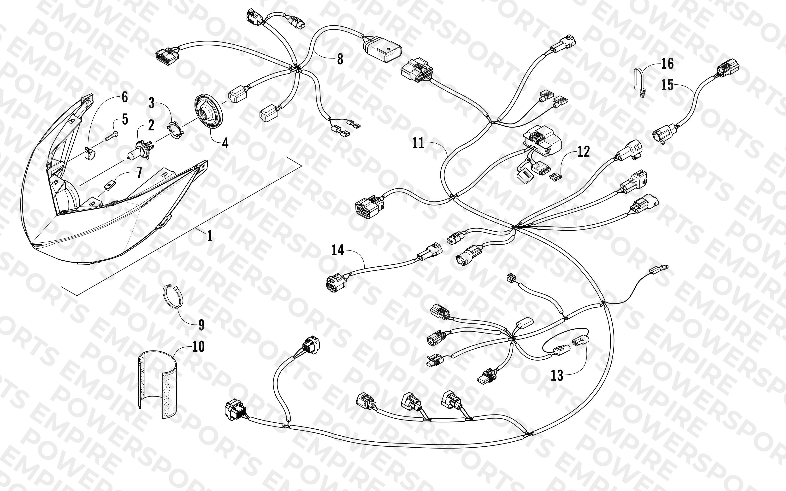 HEADLIGHT AND WIRING ASSEMBLIES