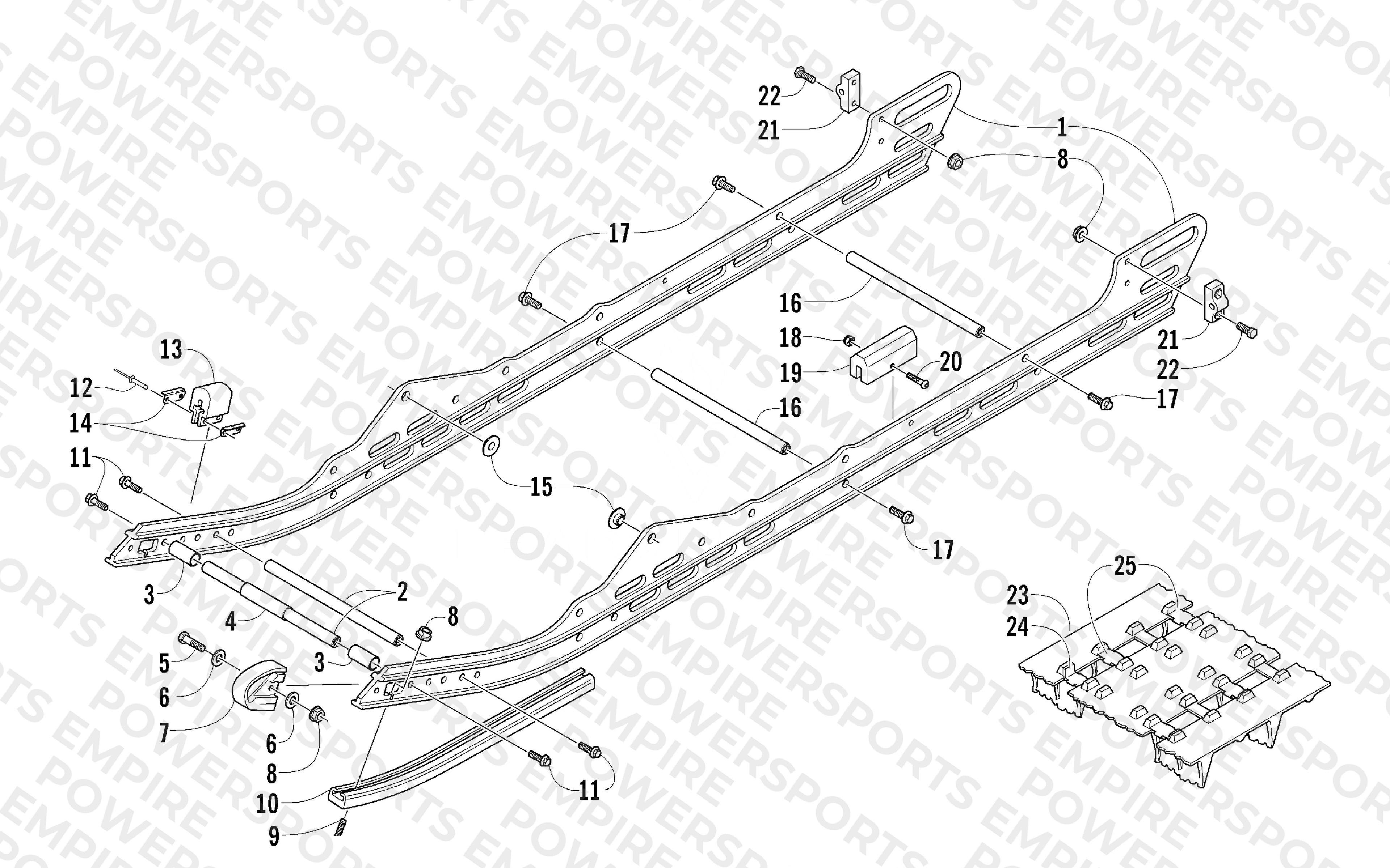 SLIDE RAIL AND TRACK ASSEMBLY