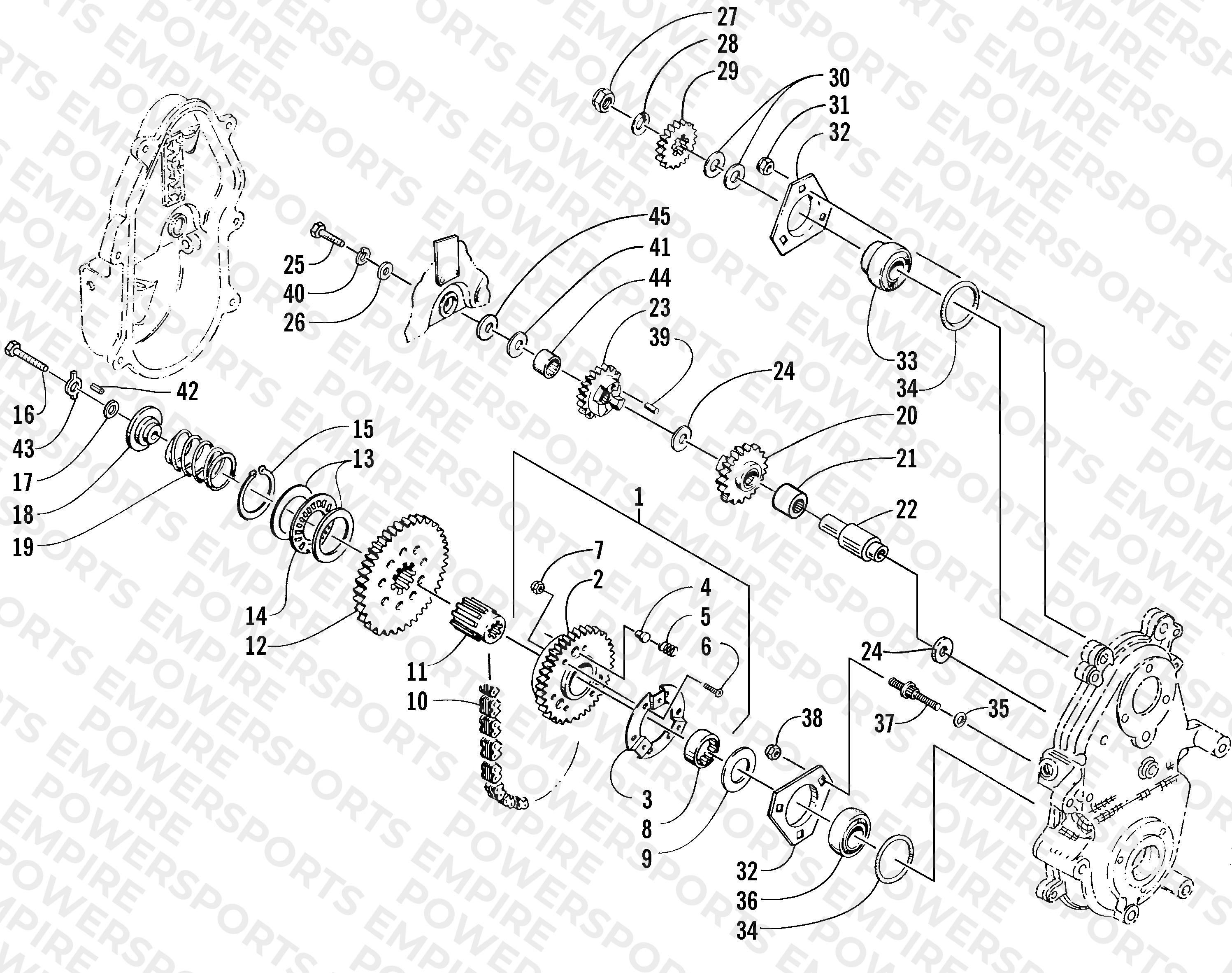 DRIVE/REVERSE DROPCASE ASSEMBLY