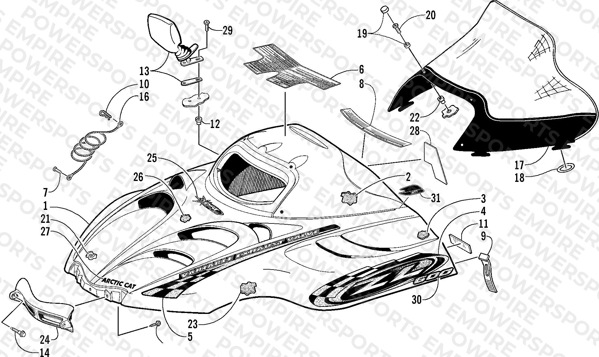 HOOD AND WINDSHIELD ASSEMBLY