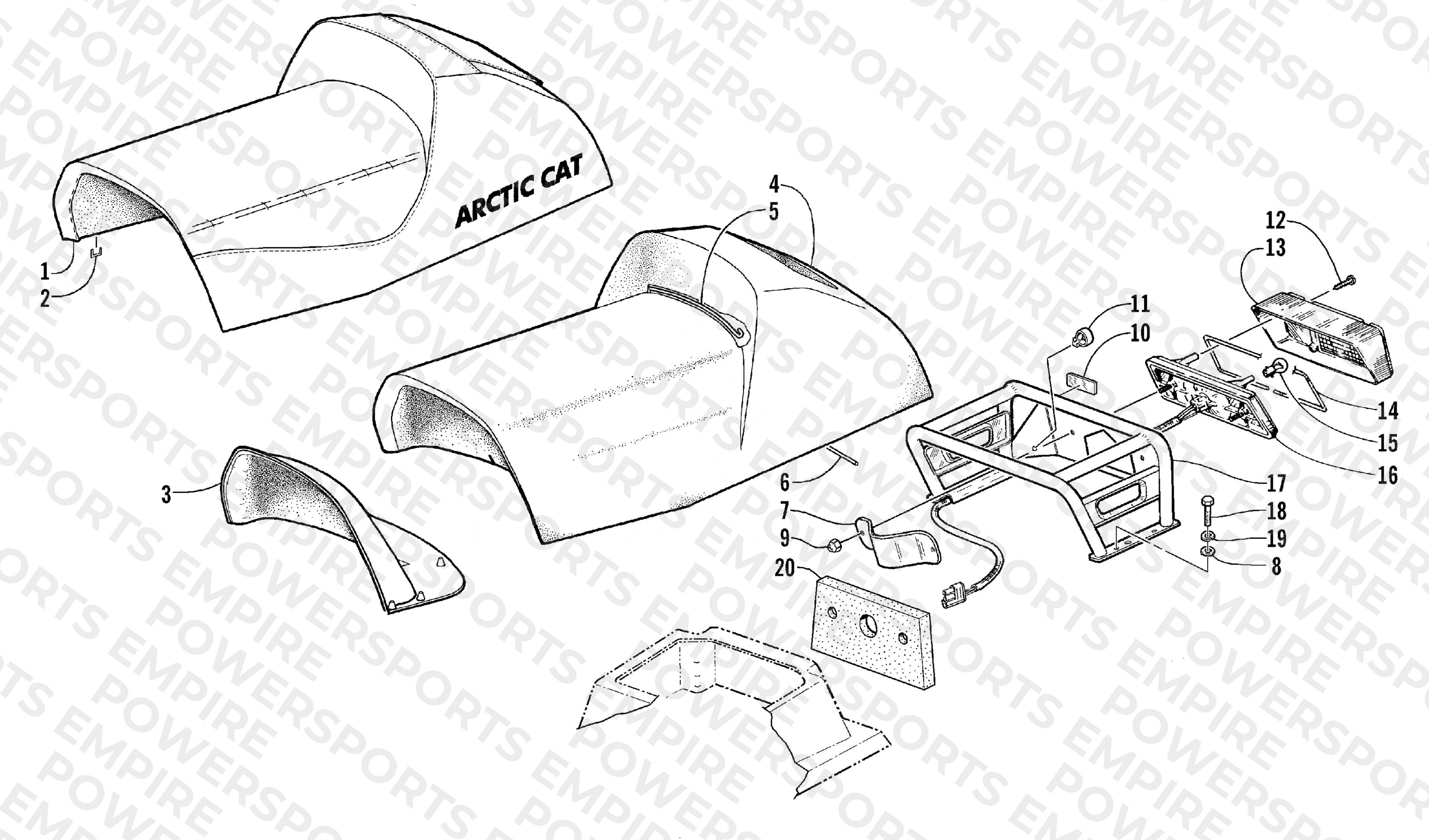 RACK, SEAT, AND TAILLIGHT ASSEMBLY