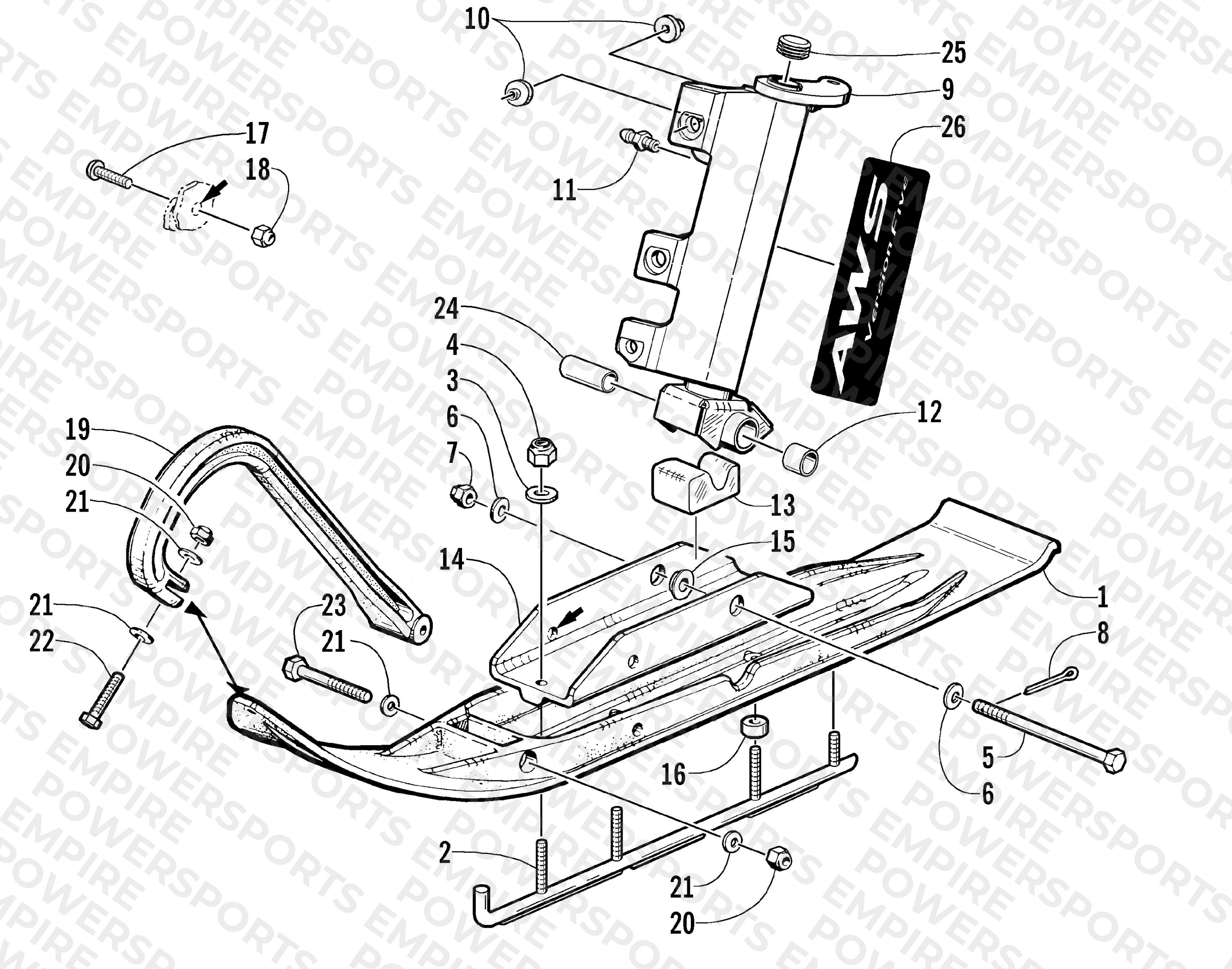 SKI AND SPINDLE ASSEMBLY (International)