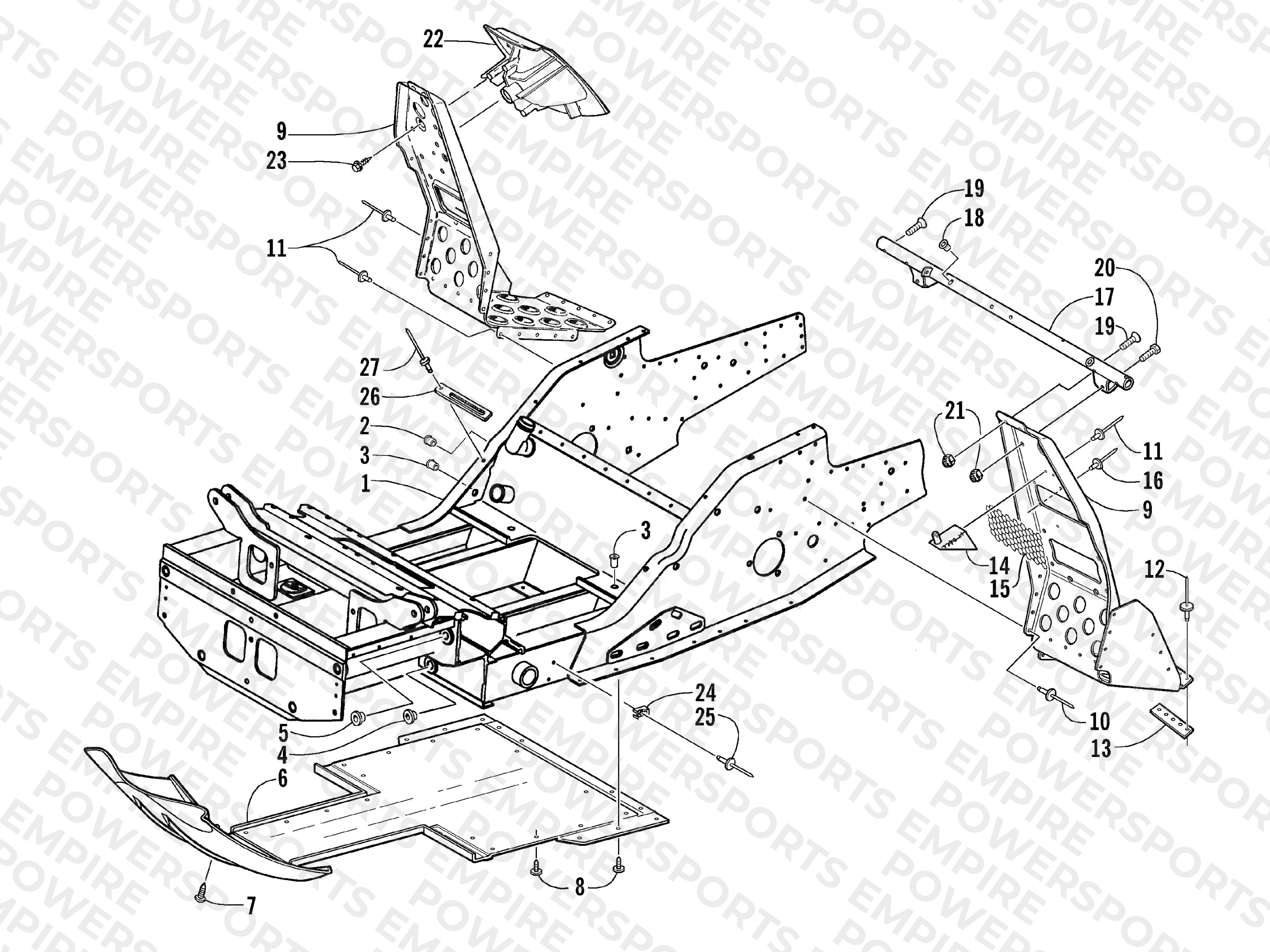 FRONT FRAME AND FOOTREST ASSEMBLY