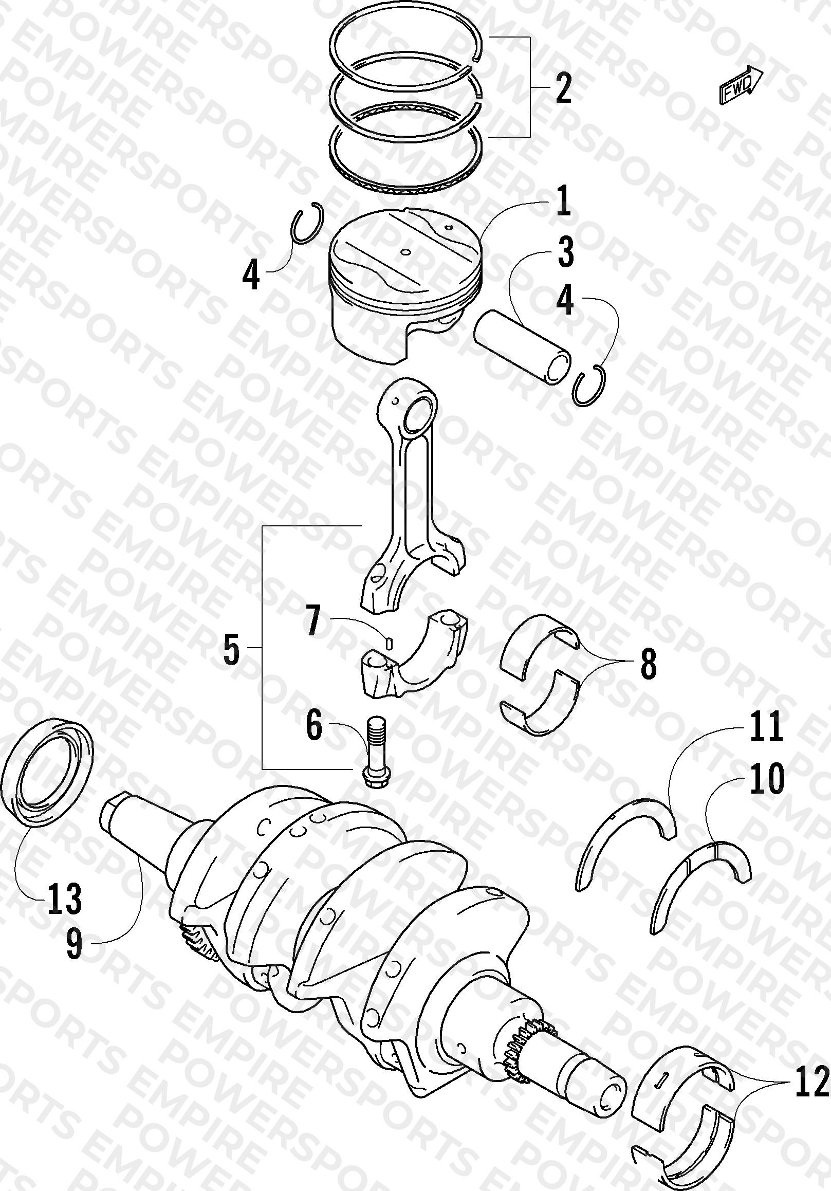 PISTON AND CRANKSHAFT ASSEMBLY