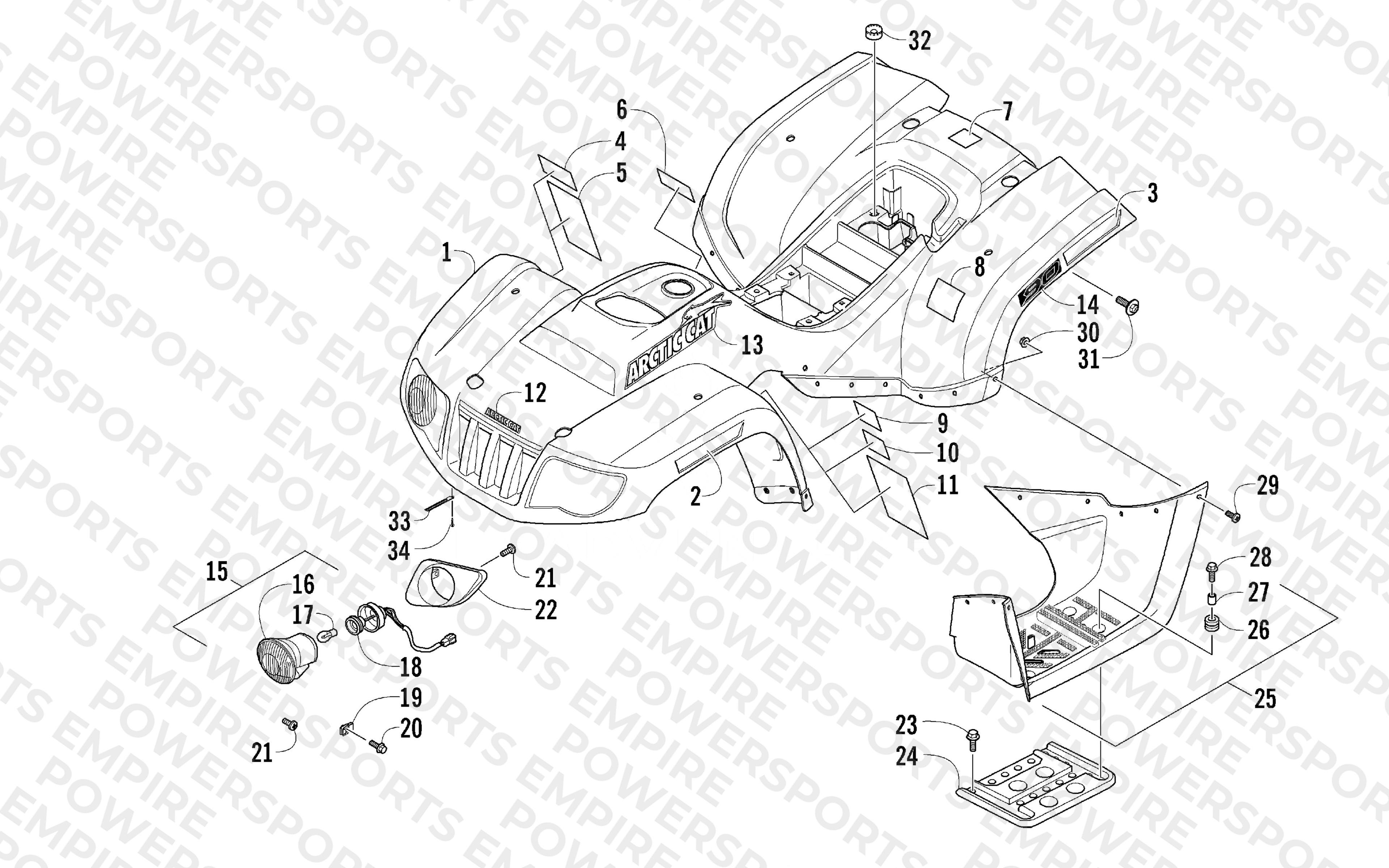 BODY PANEL AND HEADLIGHT ASSEMBLY