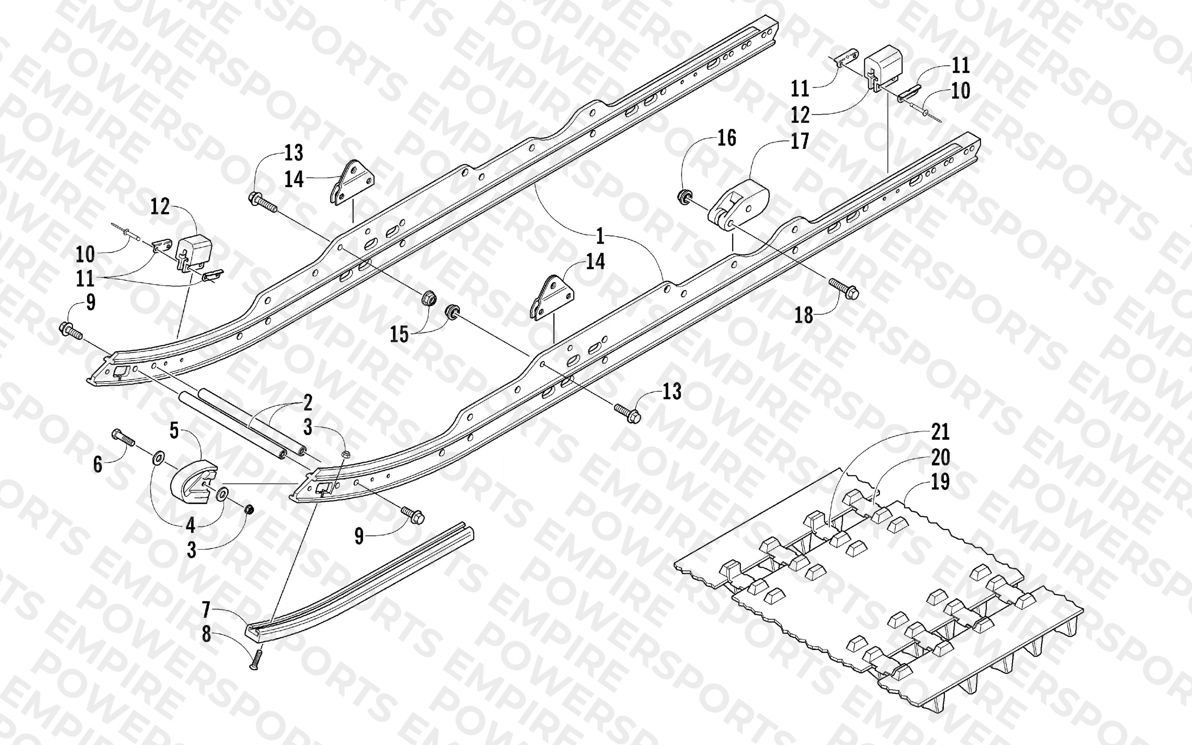 SLIDE RAIL AND TRACK ASSEMBLY
