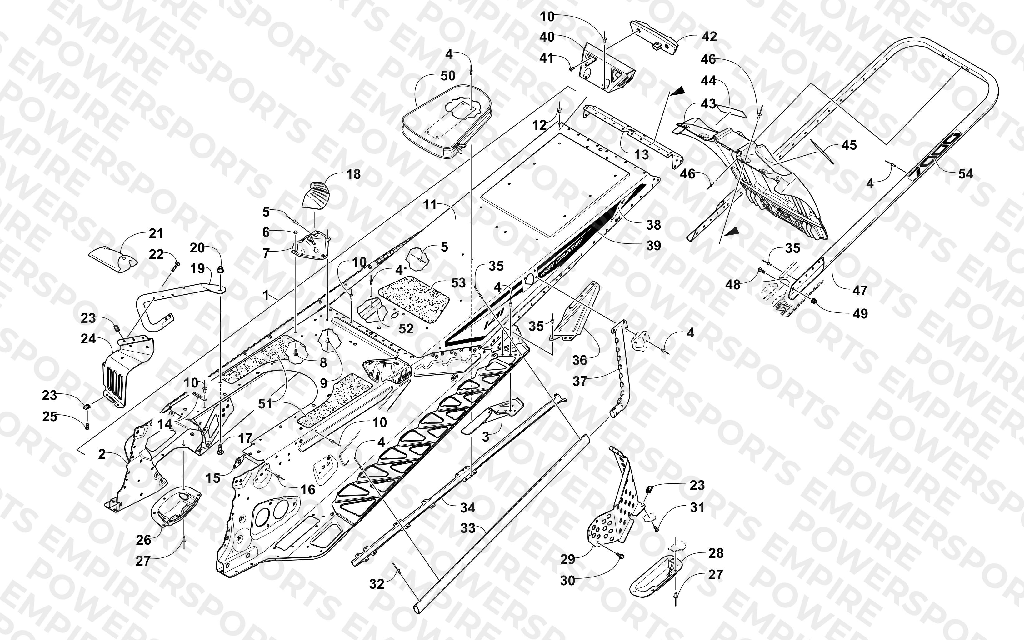 TUNNEL, REAR BUMPER, AND SNOWFLAP ASSEMBLY