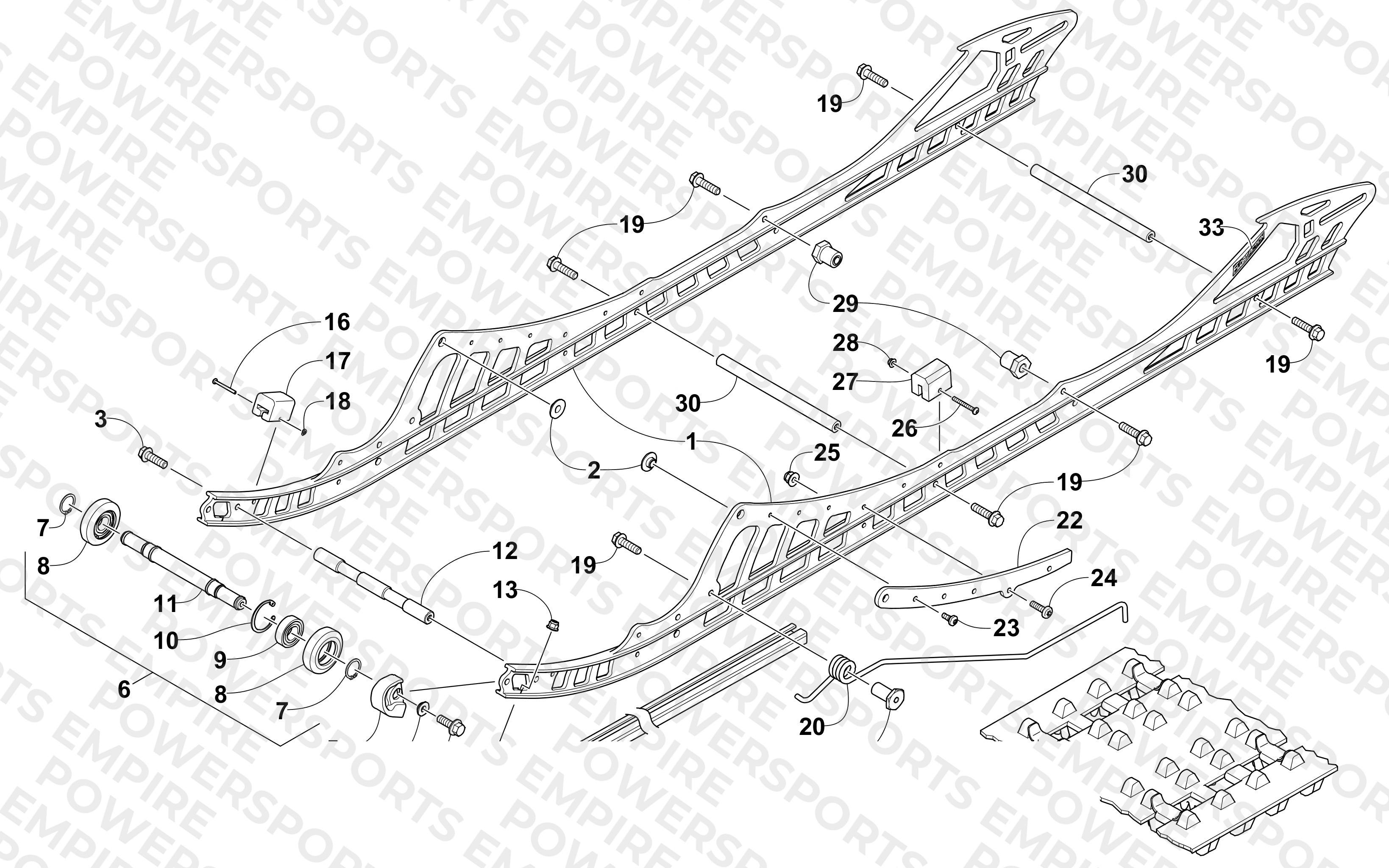 SLIDE RAIL AND TRACK ASSEMBLY