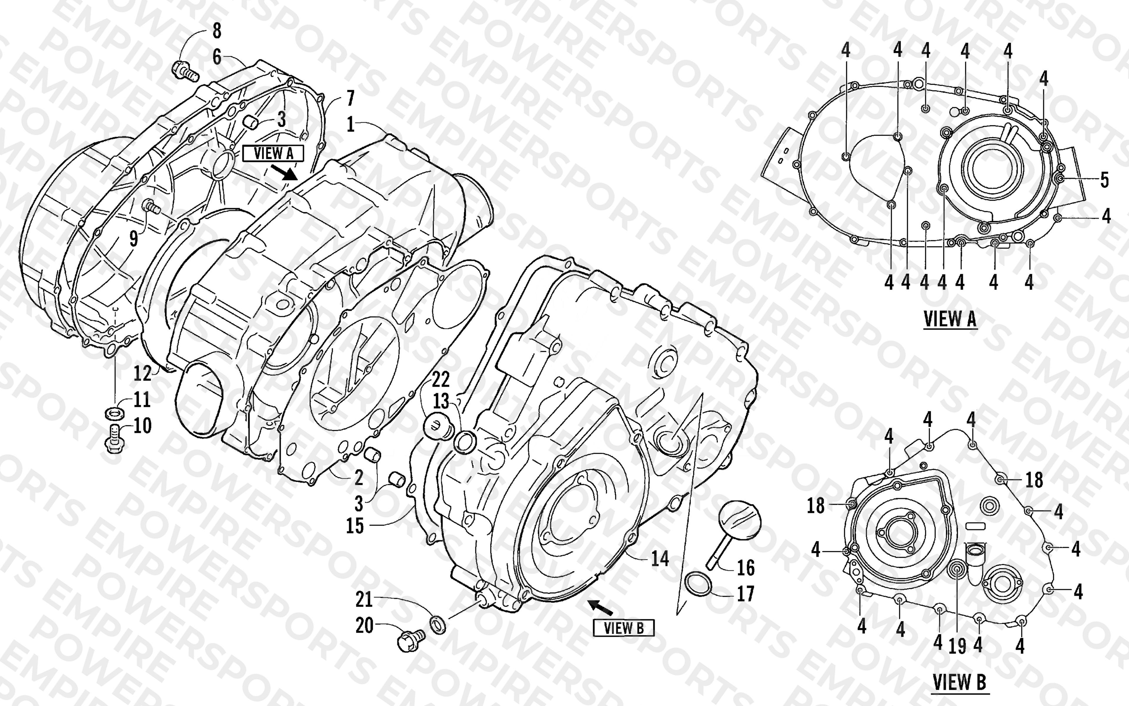 CLUTCH/V-BELT/MAGNETO COVER ASSEMBLY