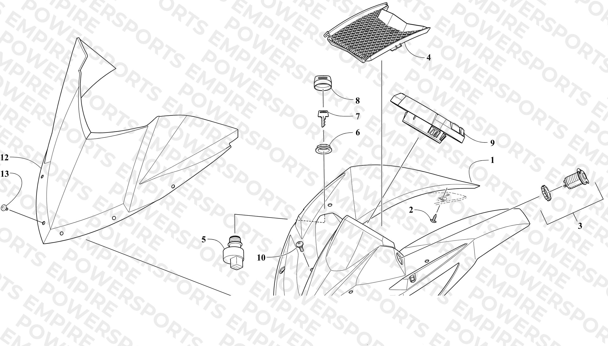 WINDSHIELD AND INSTRUMENTS ASSEMBLIES