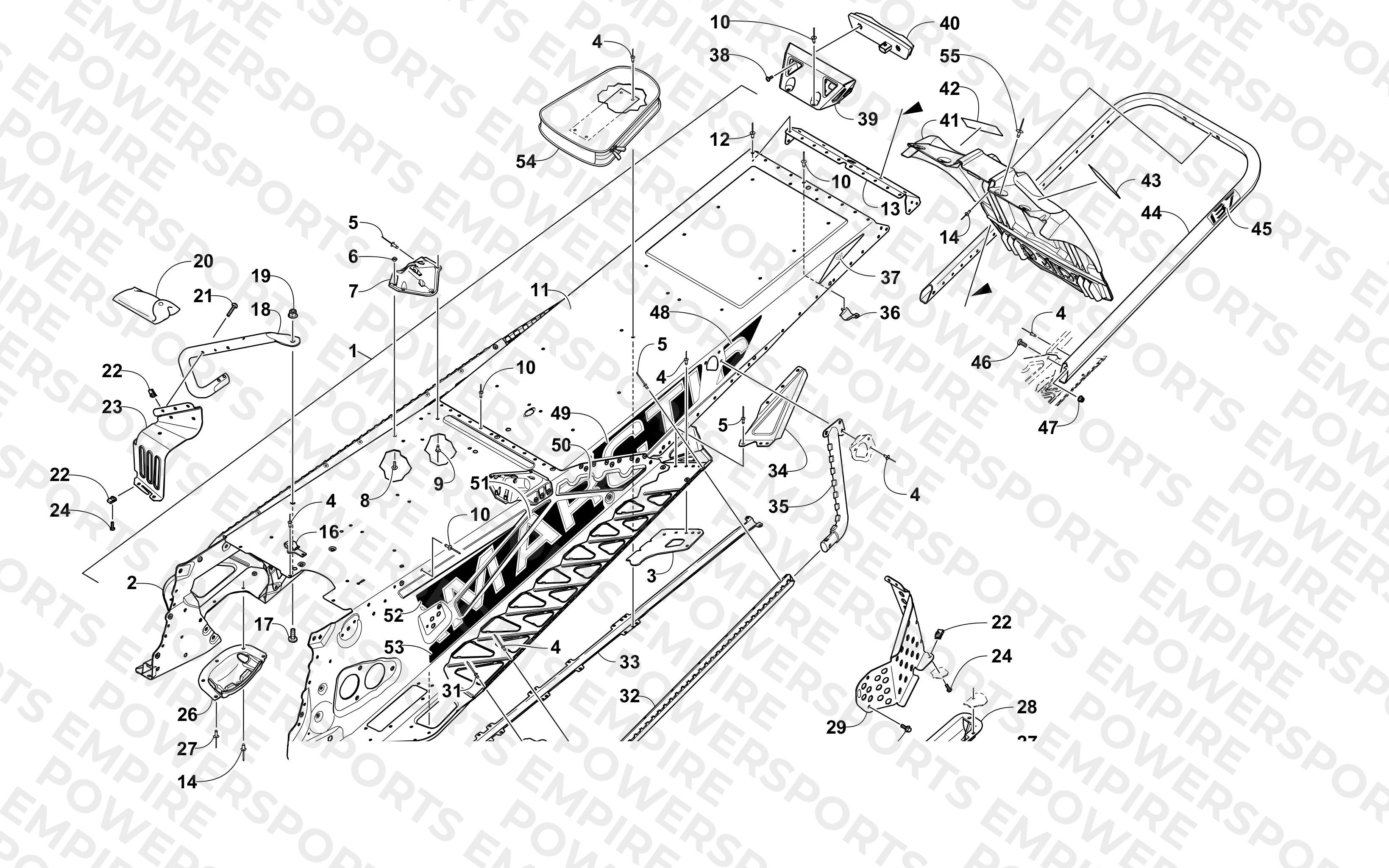 TUNNEL, REAR BUMPER, AND SNOWFLAP ASSEMBLY