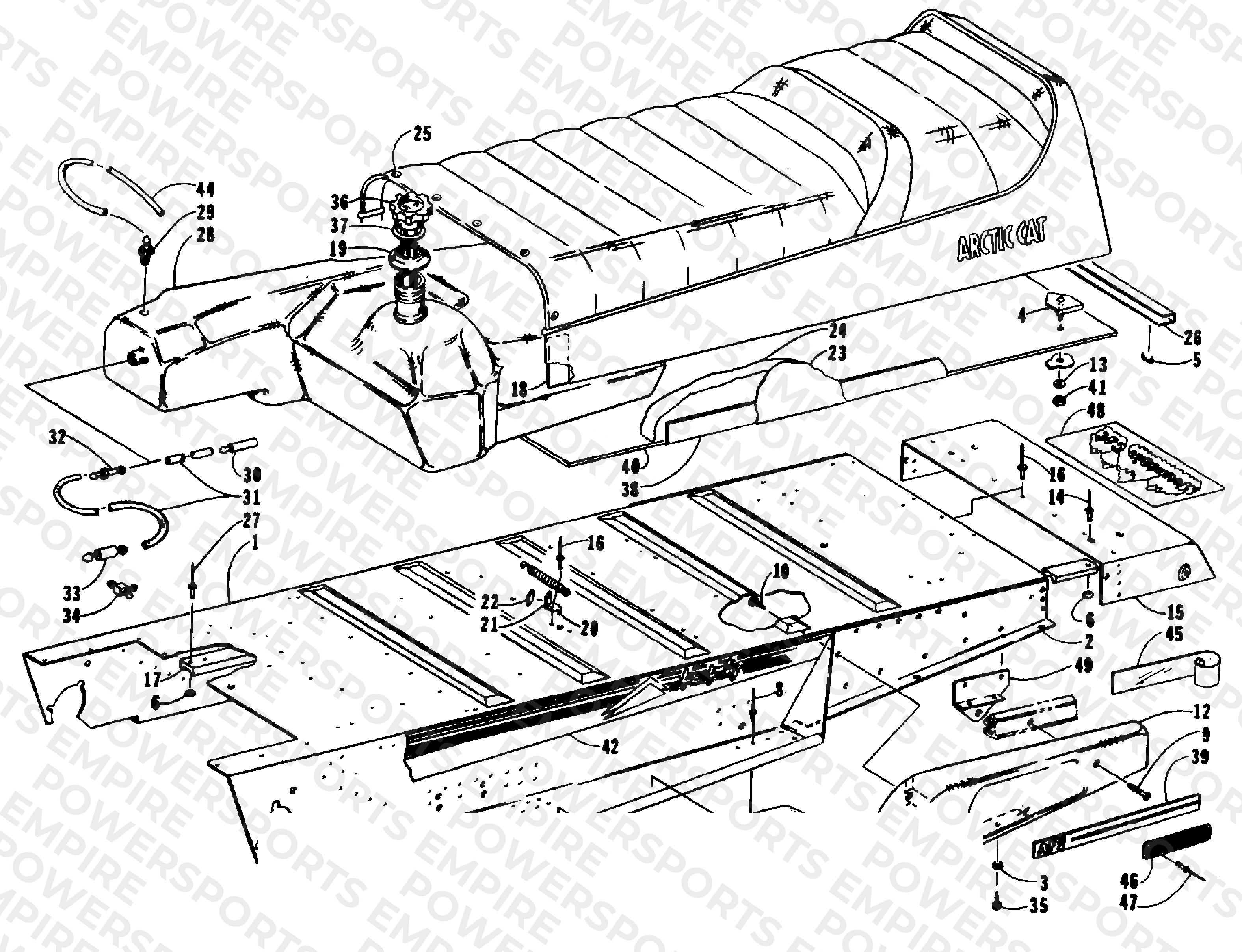 TUNNEL, GAS TANK, AND SEAT