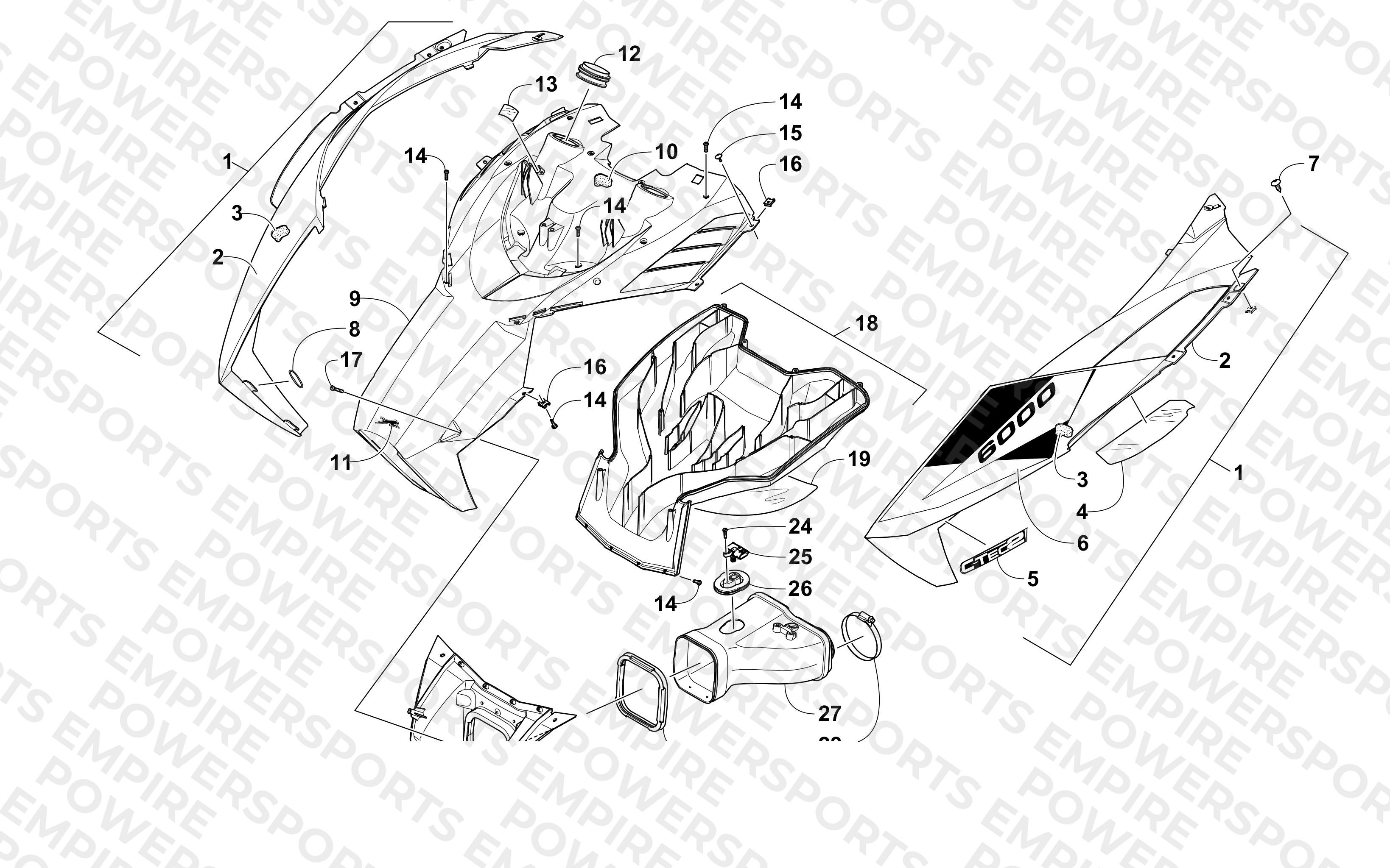 HOOD AND AIR INTAKE ASSEMBLY