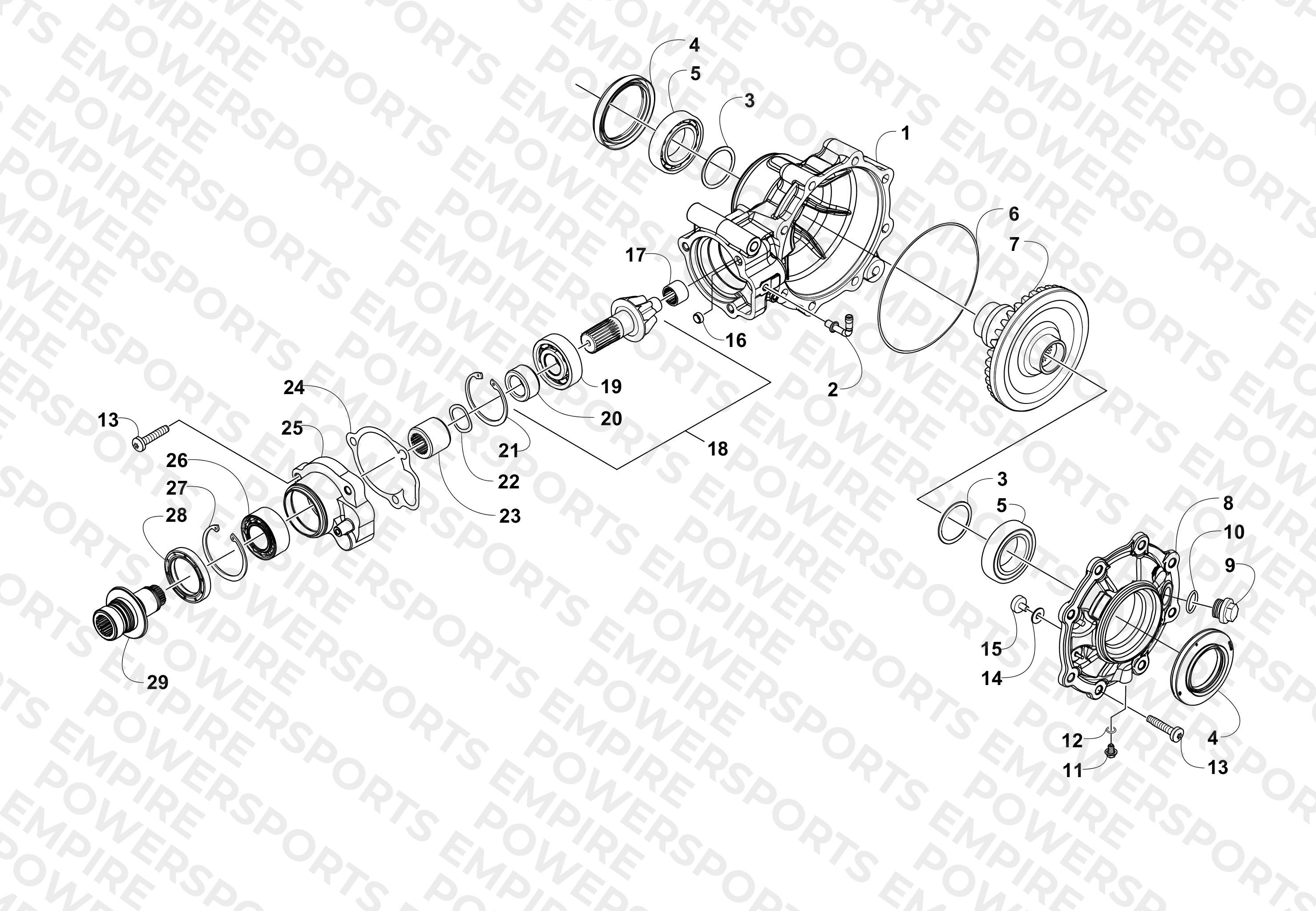 REAR DRIVE GEARCASE ASSEMBLY