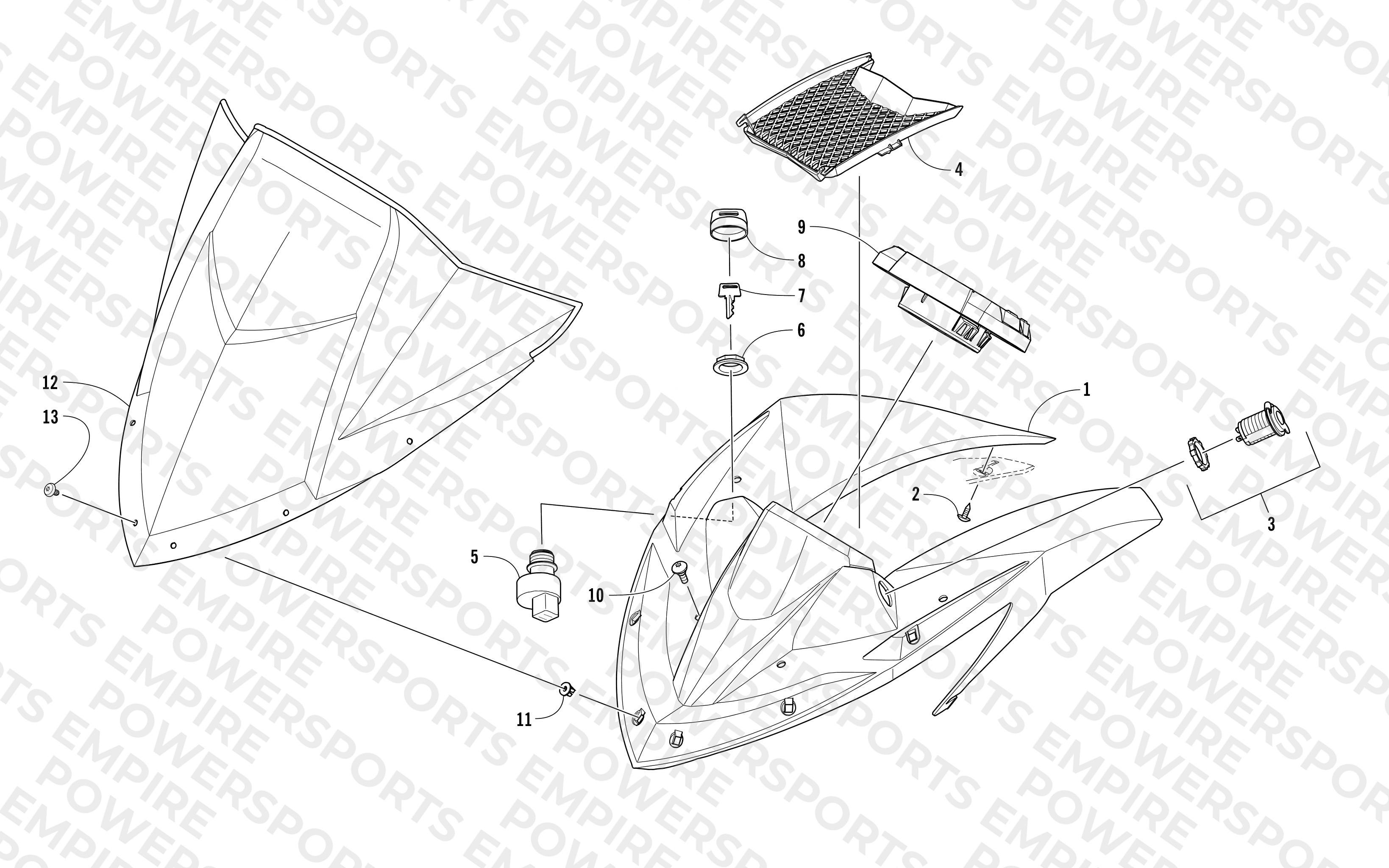 WINDSHIELD AND INSTRUMENTS ASSEMBLIES
