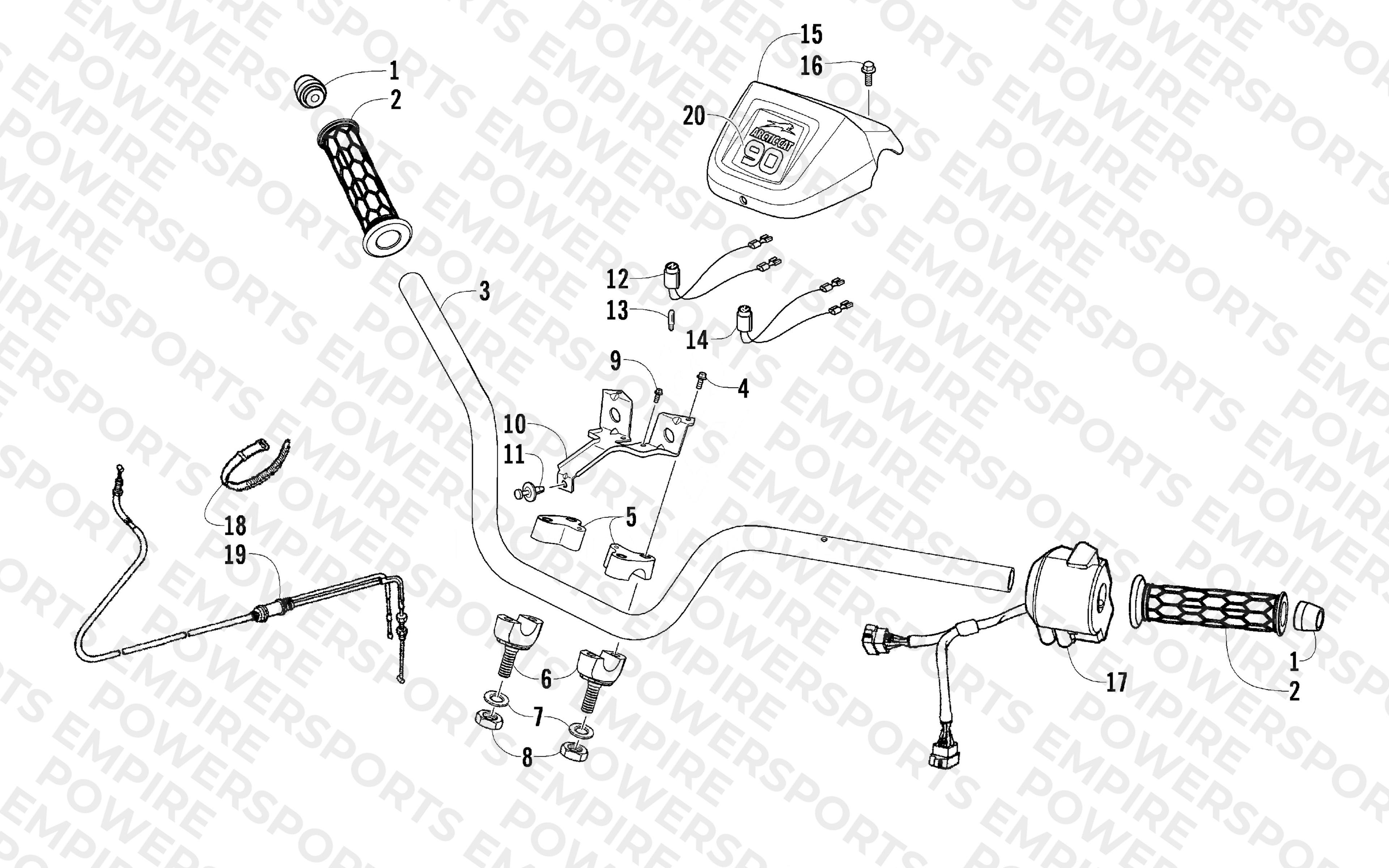 HANDLEBAR AND CONTROL ASSEMBLY