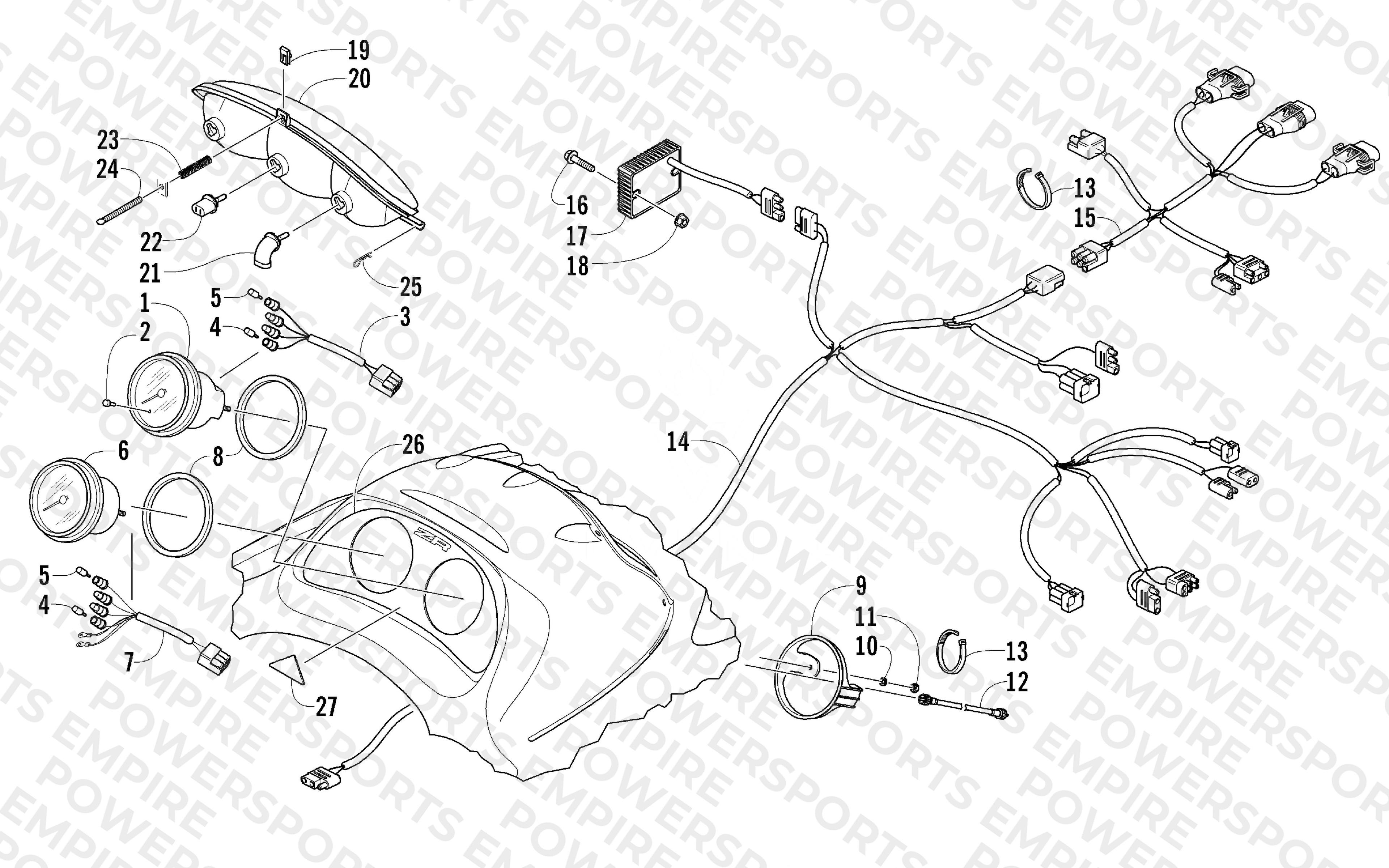 HEADLIGHT, INSTRUMENTS, AND WIRING ASSEMBLIES