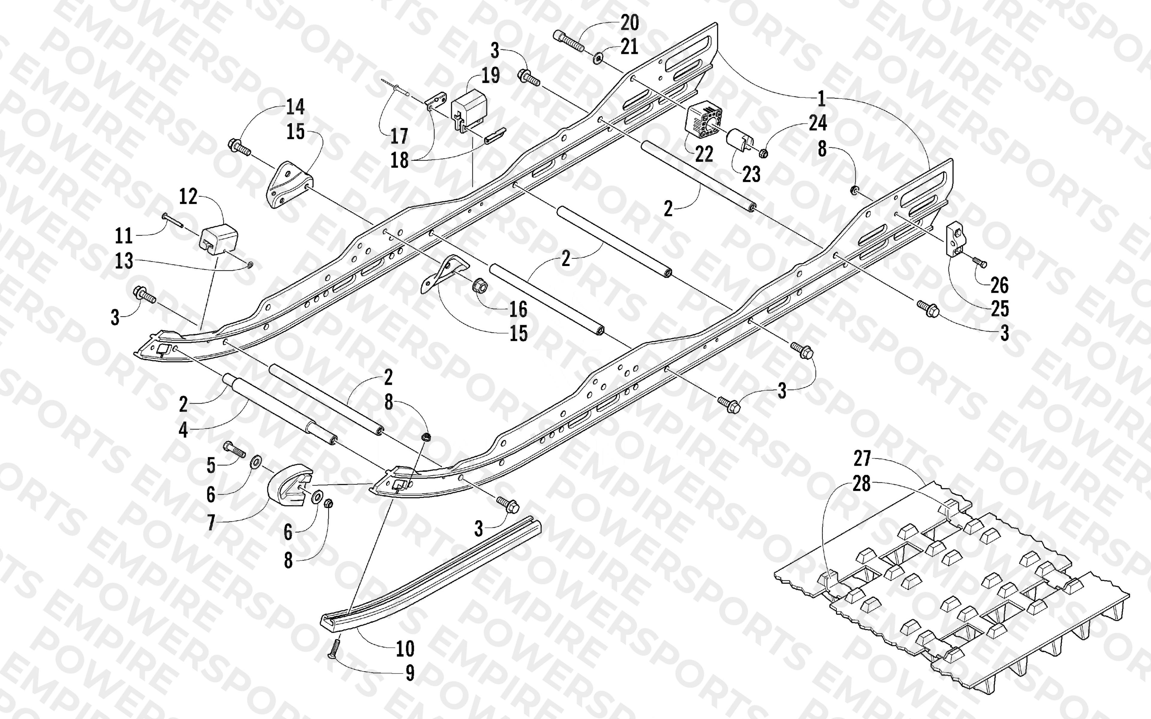 SLIDE RAIL AND TRACK ASSEMBLY