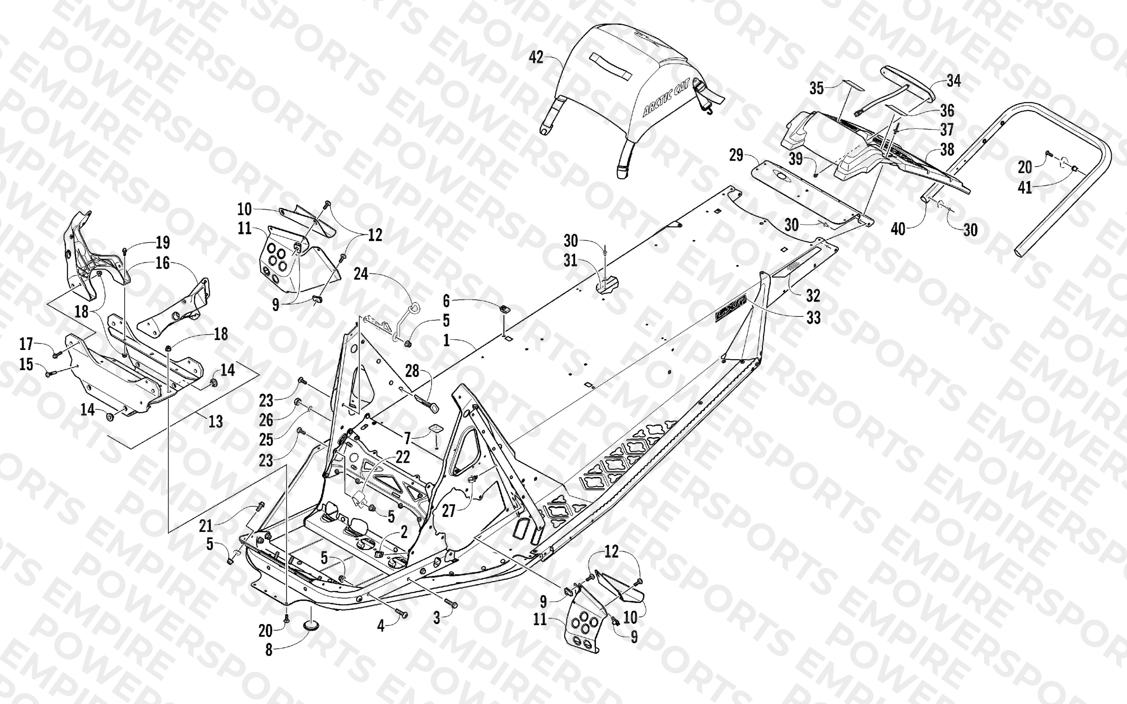 CHASSIS, REAR BUMPER, AND SNOWFLAP ASSEMBLY