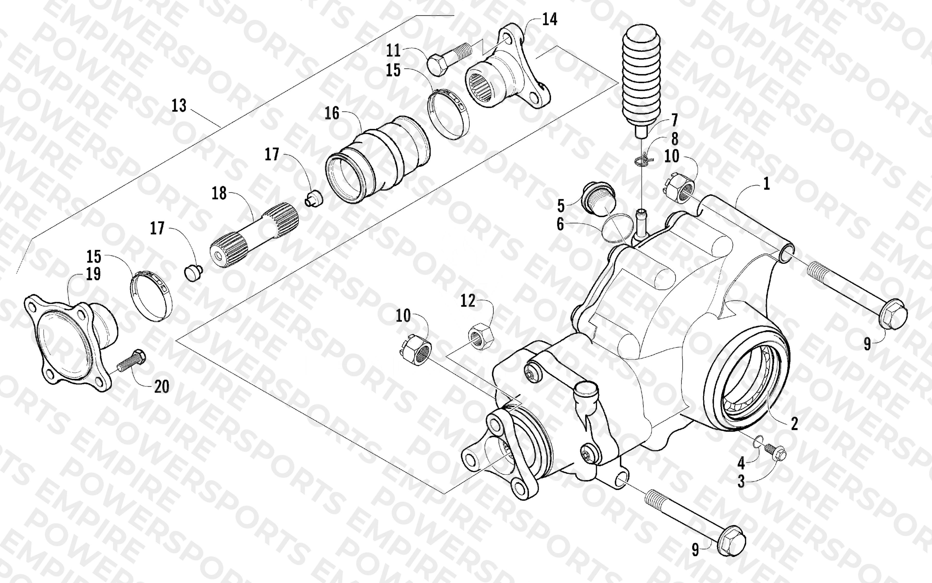 REAR DRIVE GEARCASE ASSEMBLY
