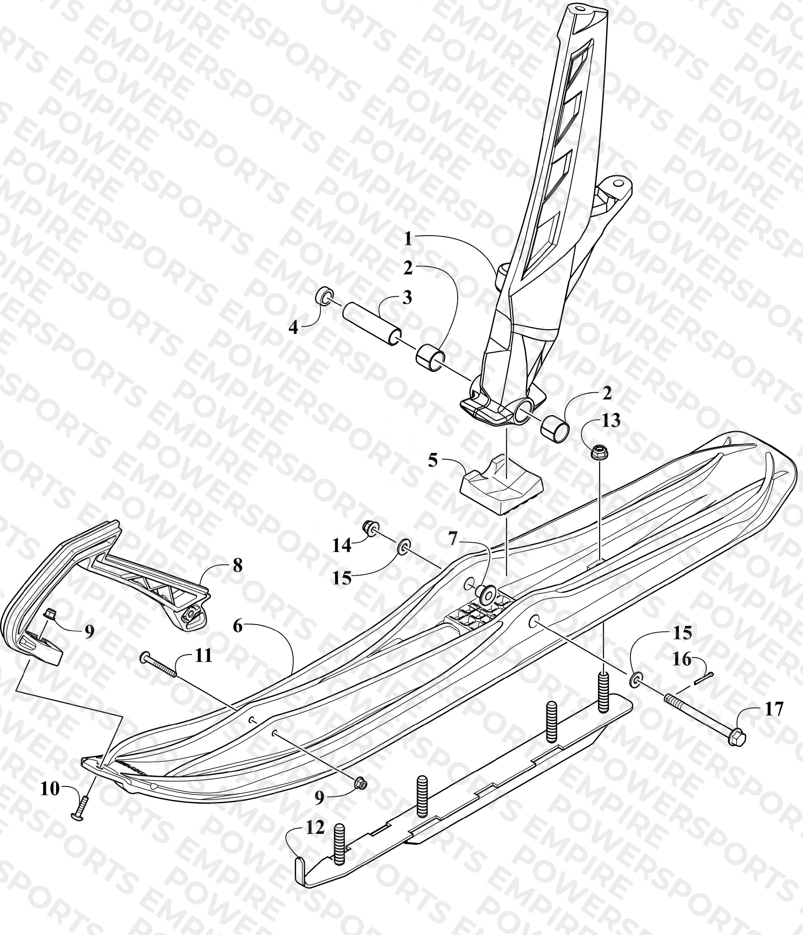 SKI AND SPINDLE ASSEMBLY