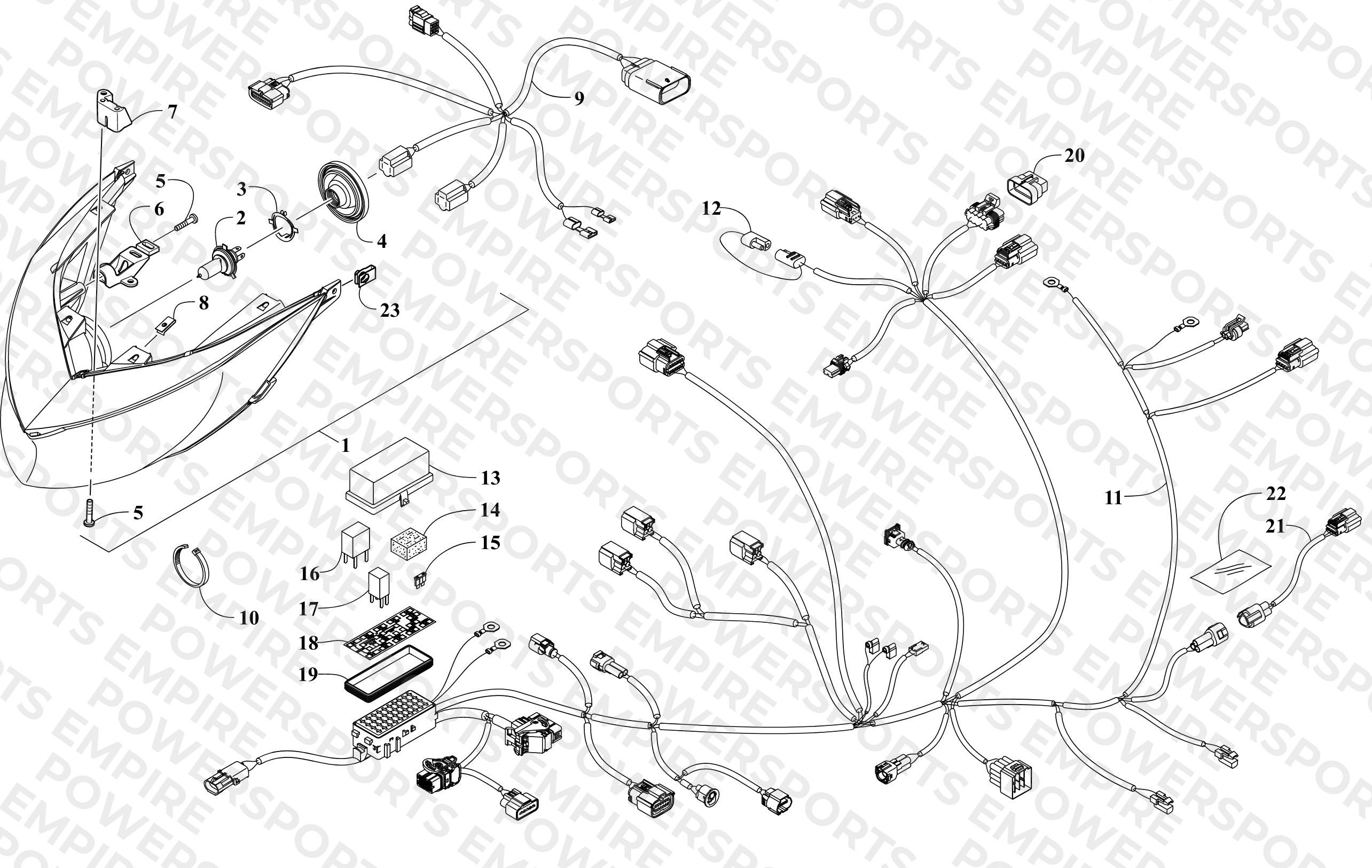 HEADLIGHT AND WIRING ASSEMBLIES