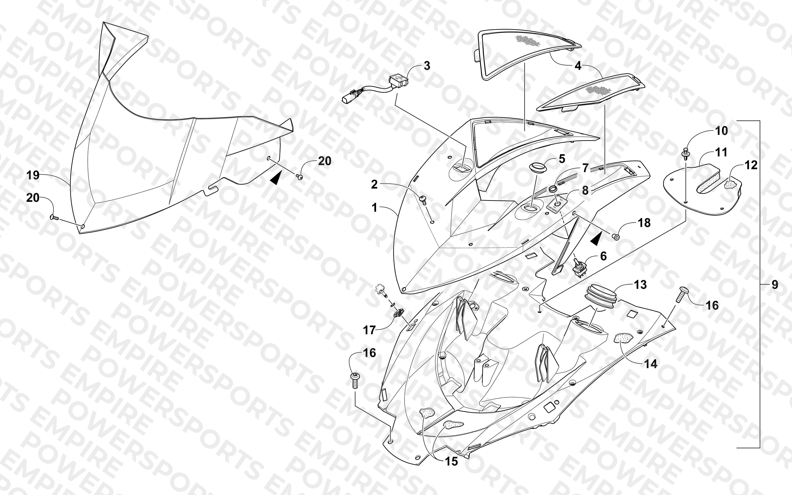 POD AND WINDSHIELD ASSEMBLY