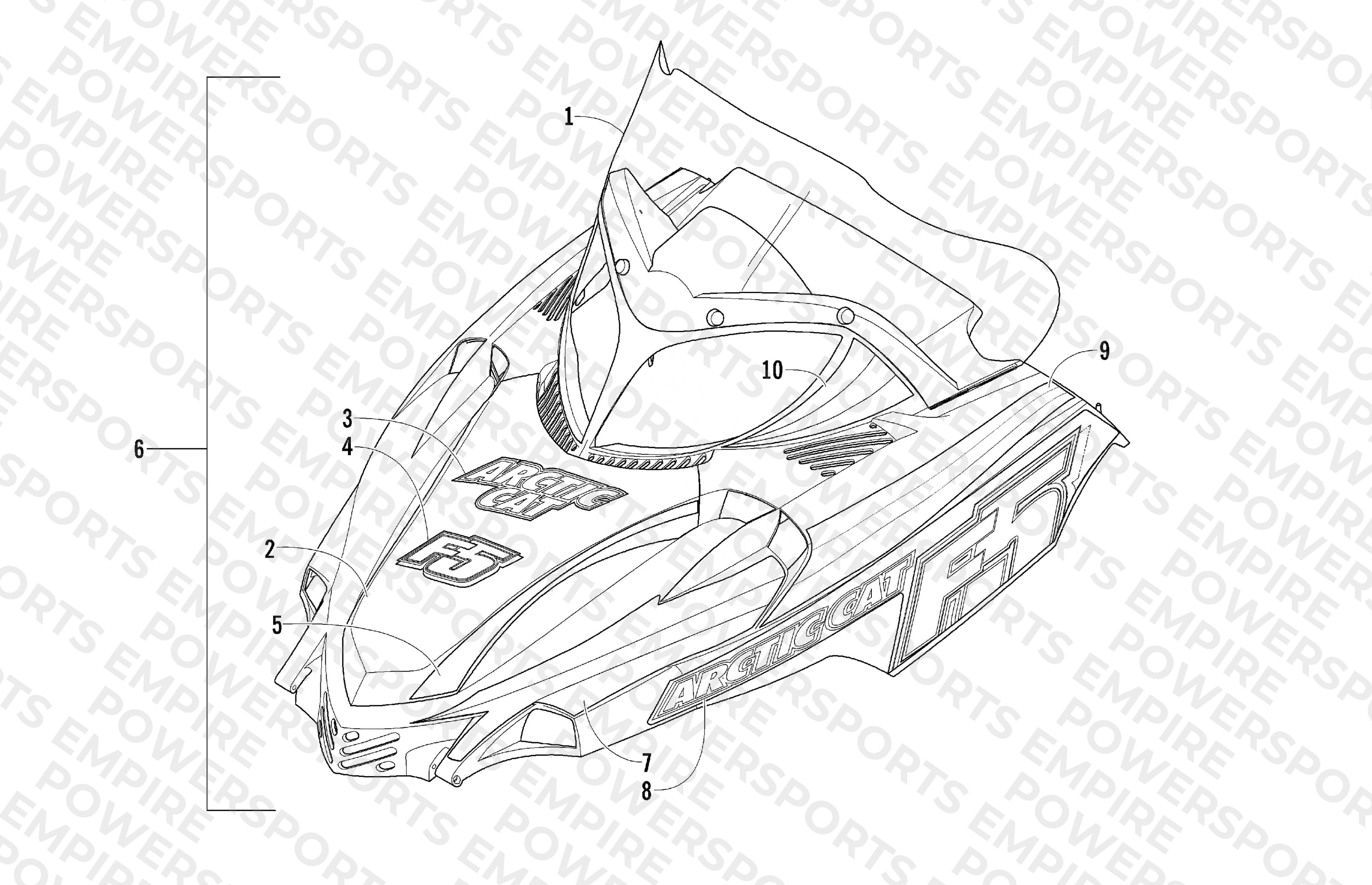 HOOD AND WINDSHIELD ASSEMBLY
