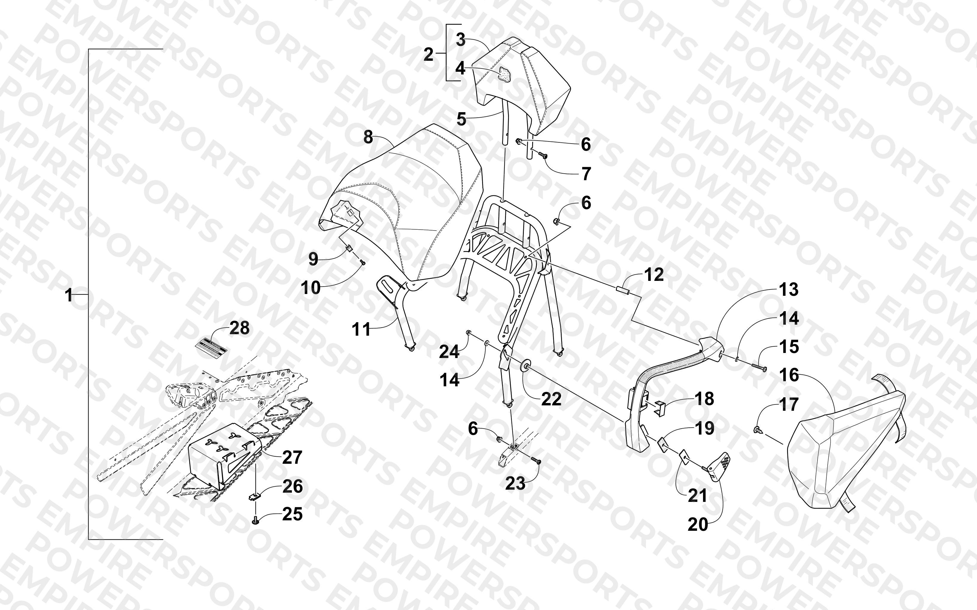 PASSENGER SEAT AND RELATED PARTS