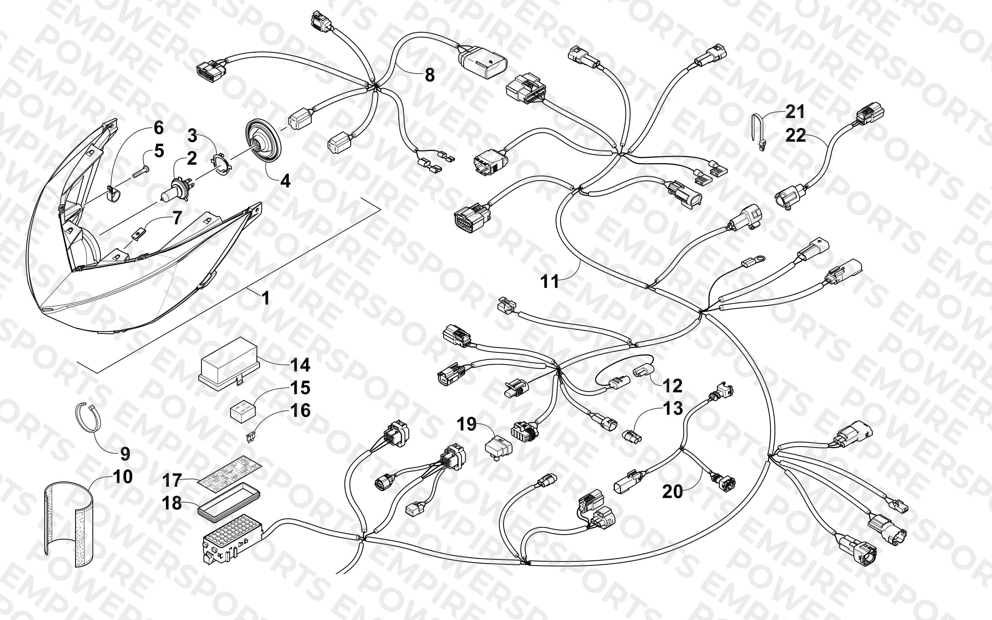 HEADLIGHT AND WIRING ASSEMBLIES
