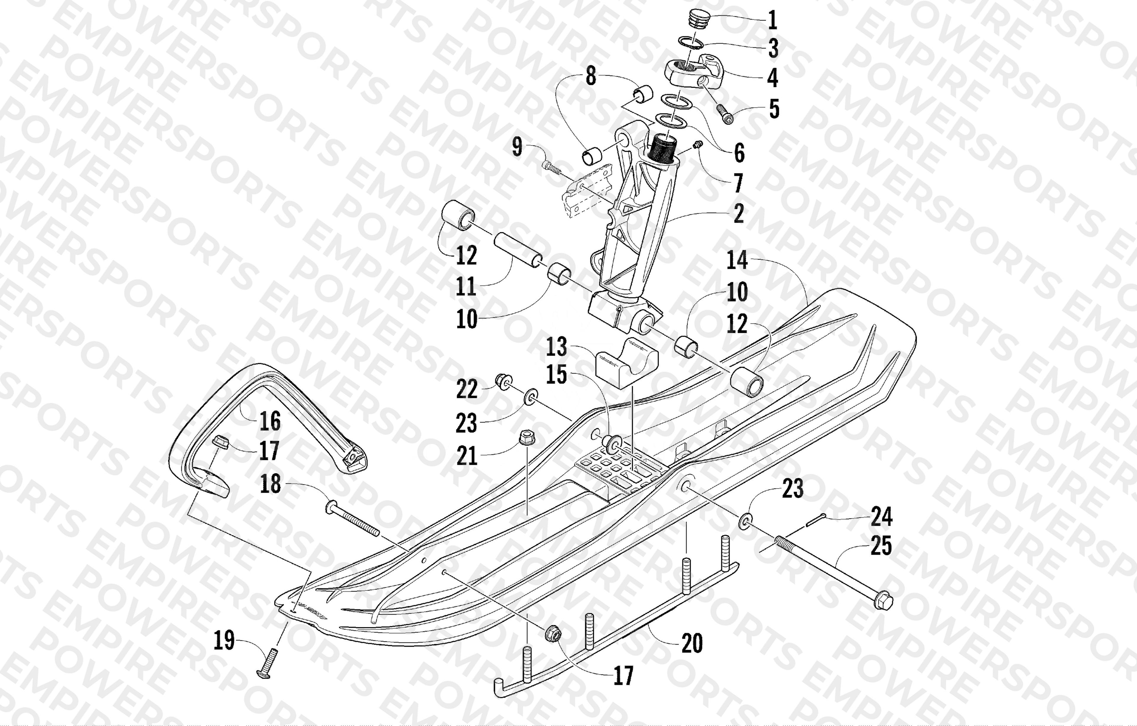 SKI AND SPINDLE ASSEMBLY