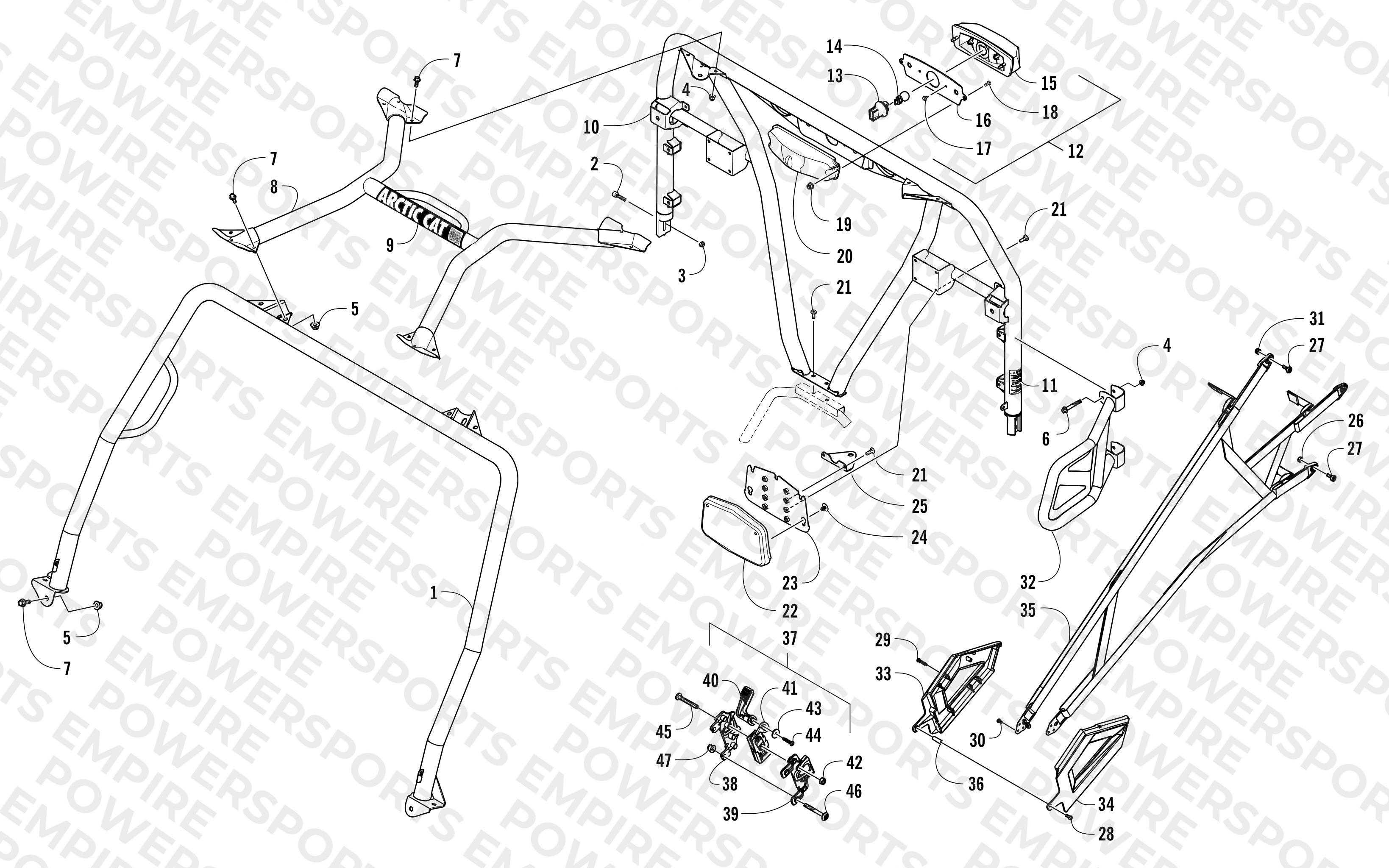 ROPS AND TAILLIGHT ASSEMBLY