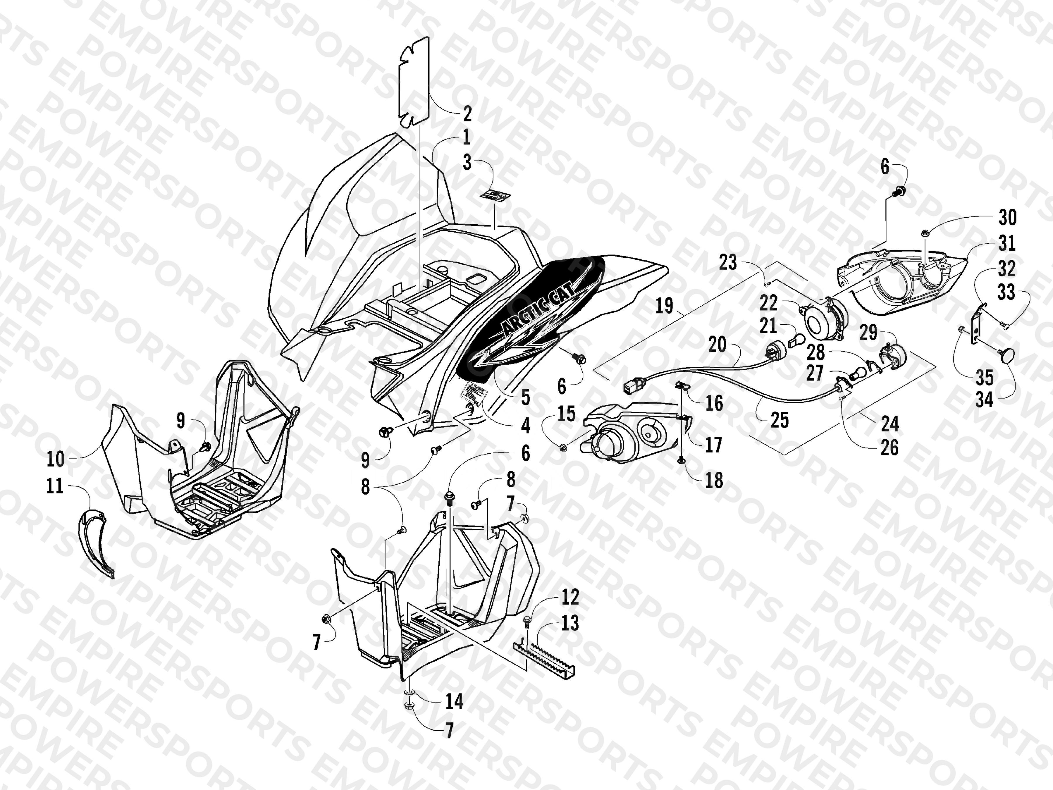 REAR BODY AND TAILLIGHT ASSEMBLY