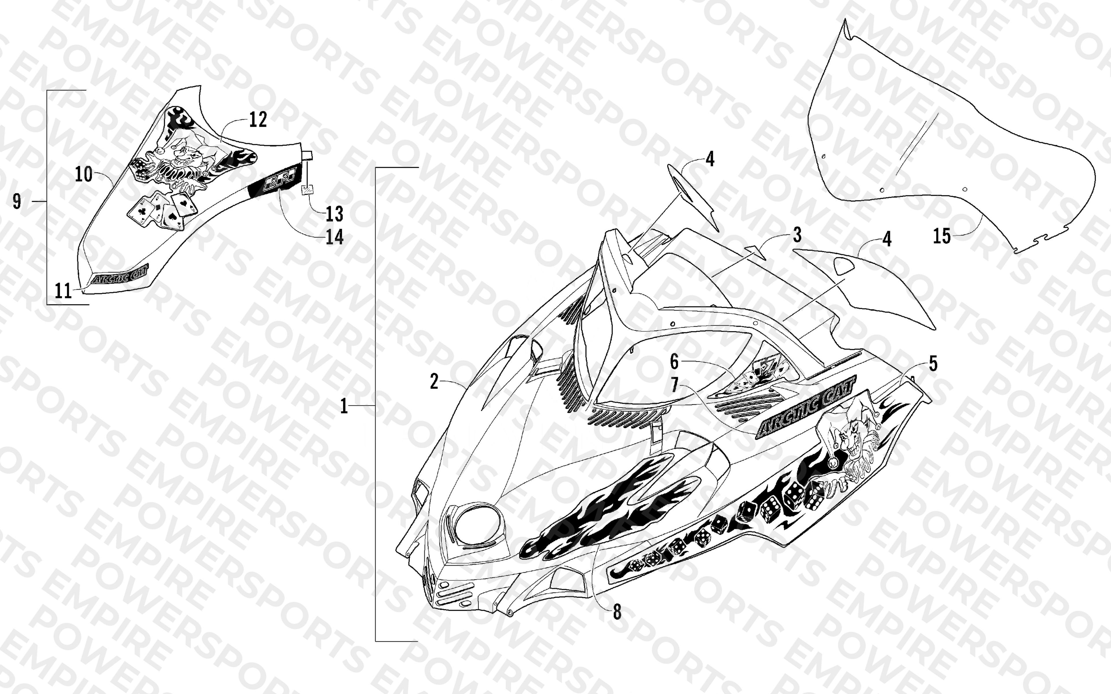 HOOD AND WINDSHIELD ASSEMBLY