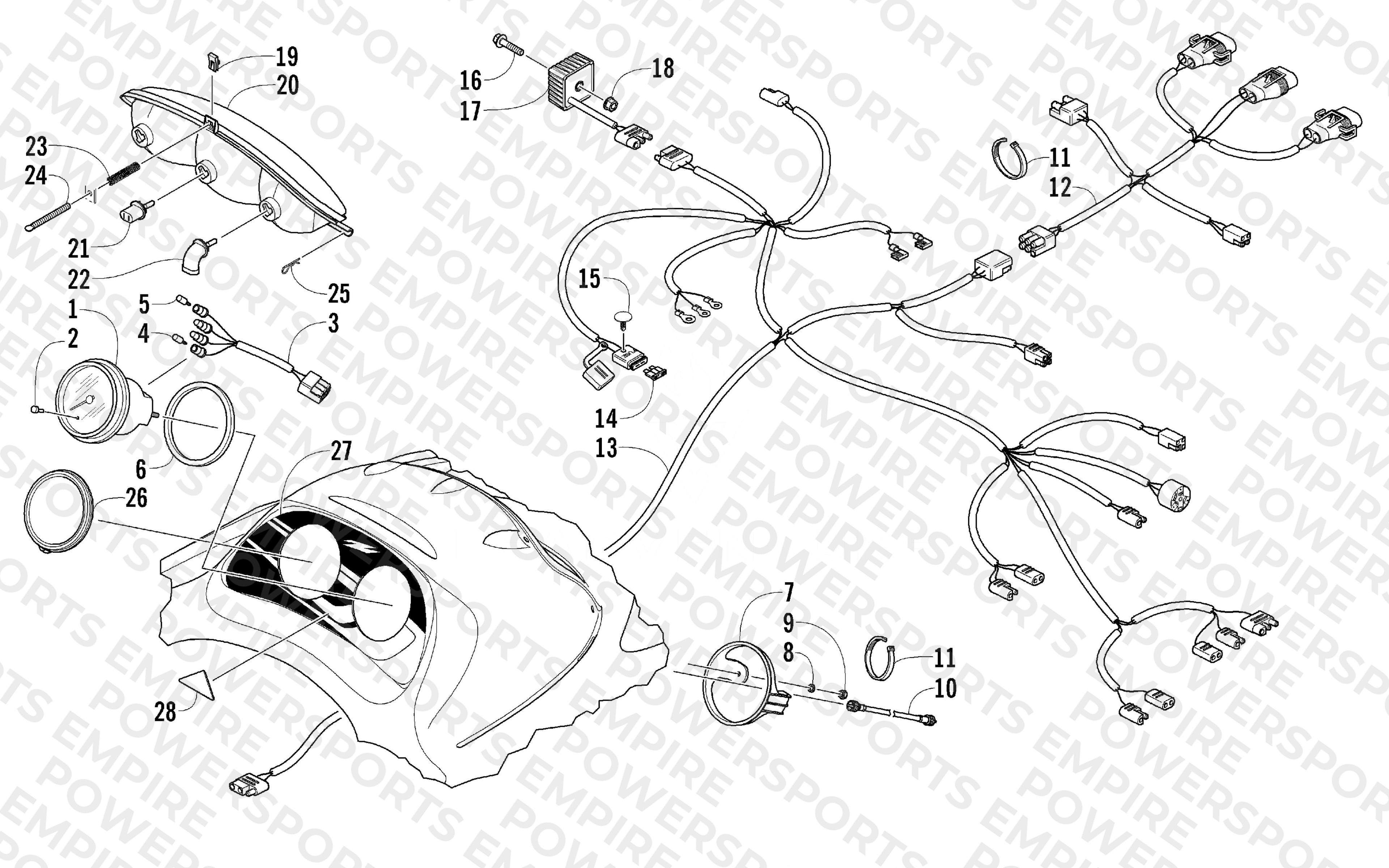 HEADLIGHT, INSTRUMENTS, AND WIRING ASSEMBLIES