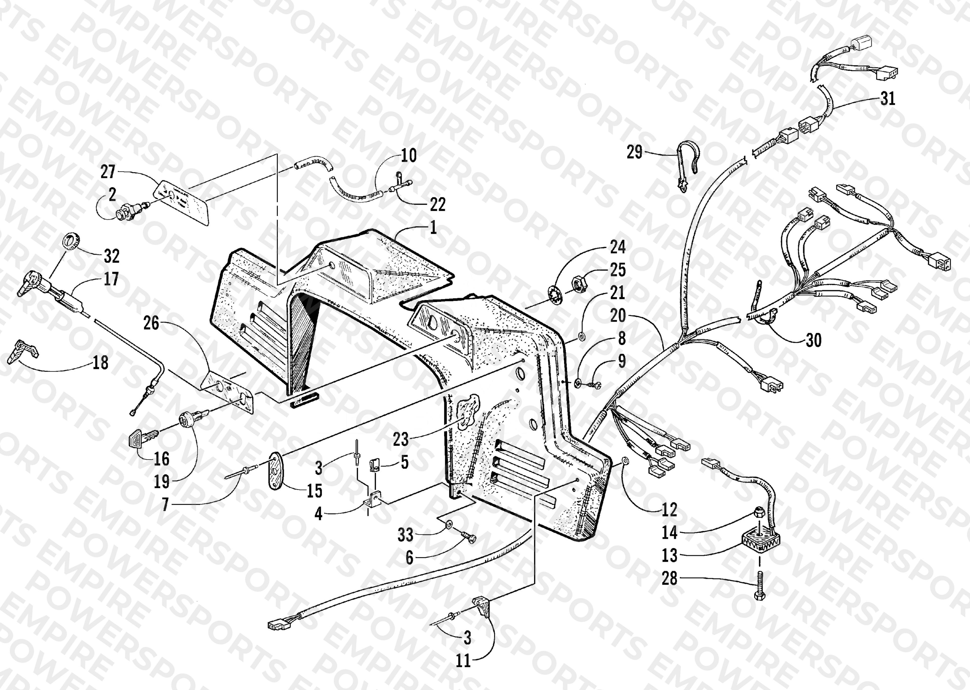 CONSOLE, SWITCHES, AND WIRING ASSEMBLIES