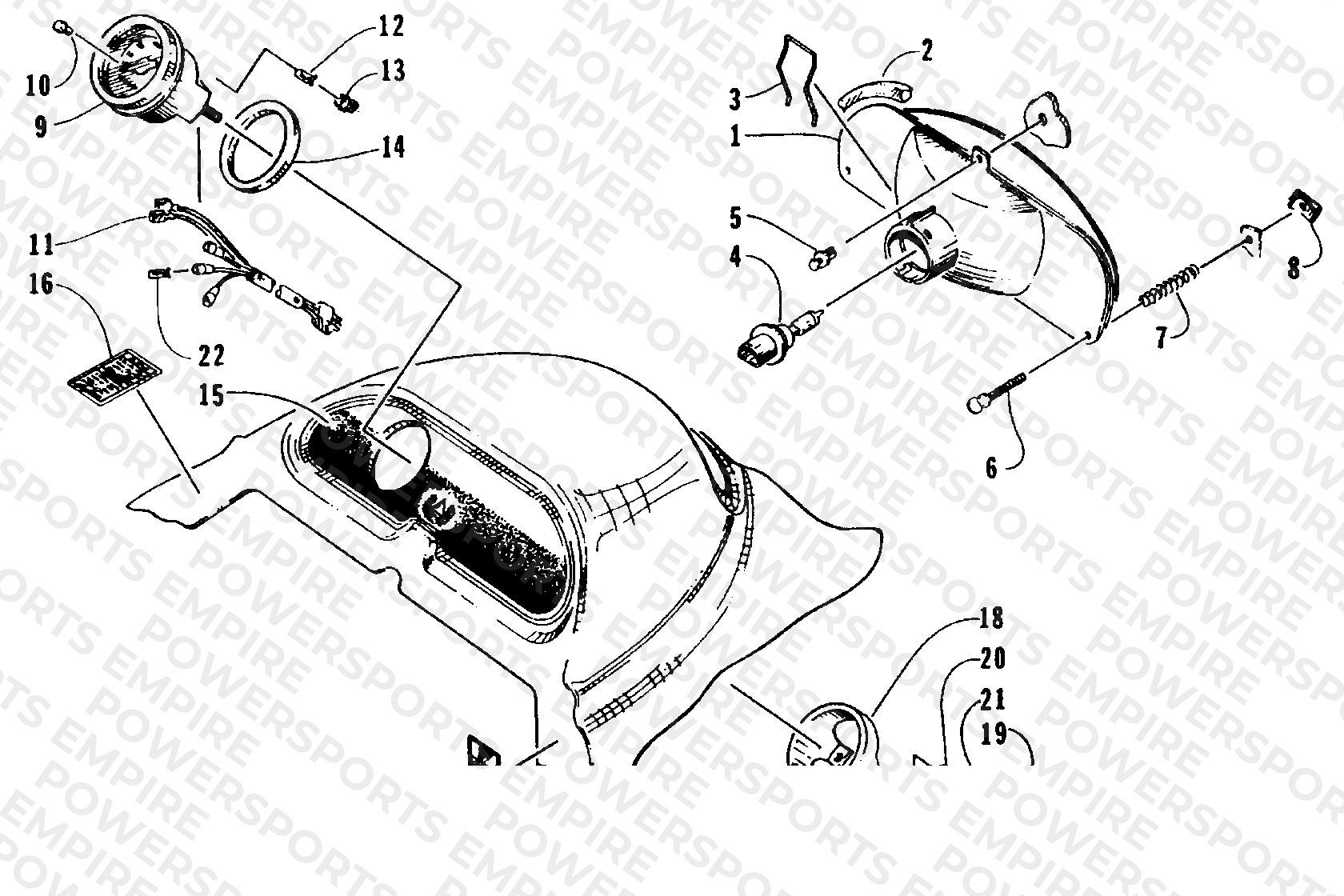 HEADLIGHT AND INSTRUMENT ASSEMBLY