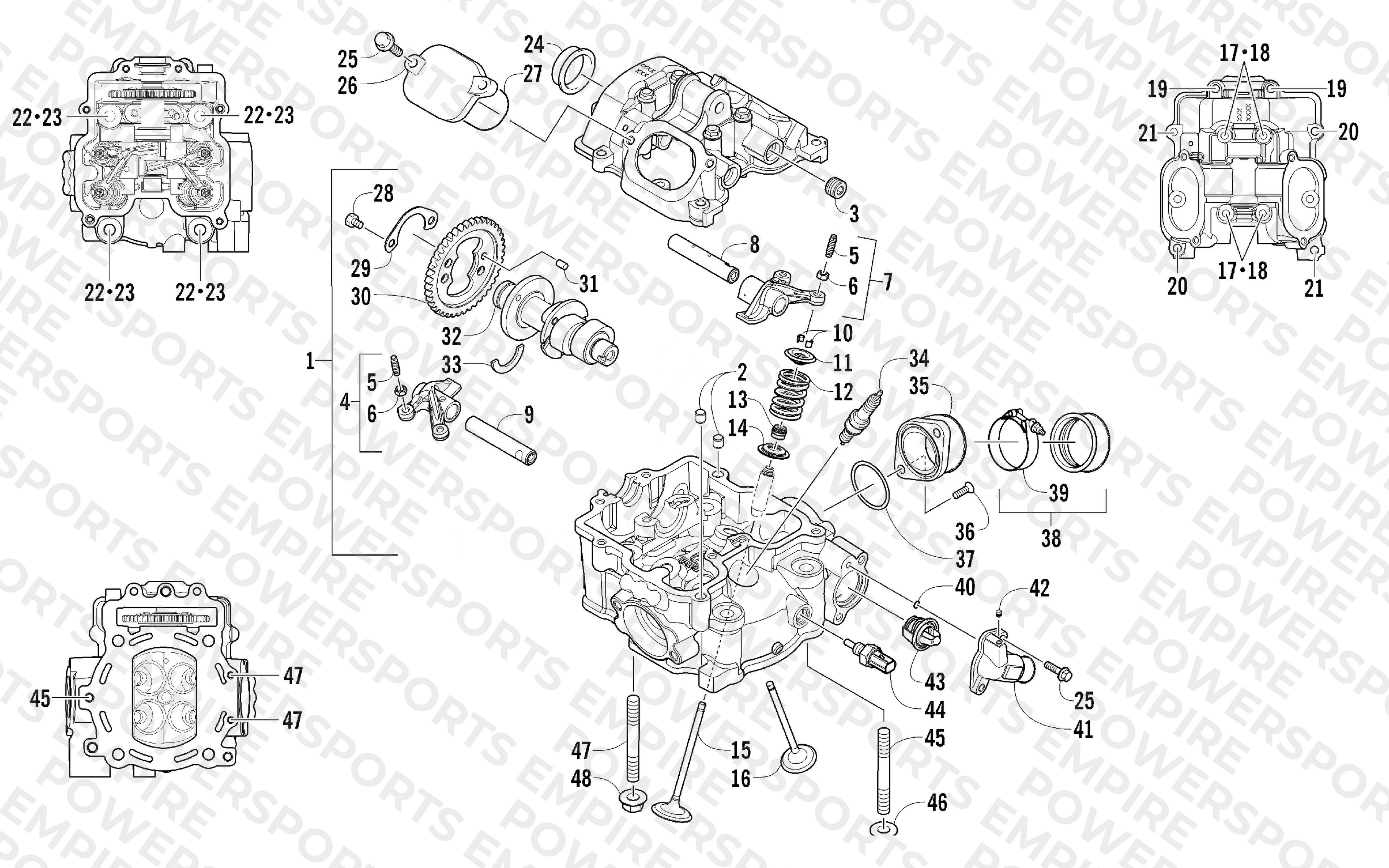 CYLINDER HEAD AND CAMSHAFT/VALVE ASSEMBLY
