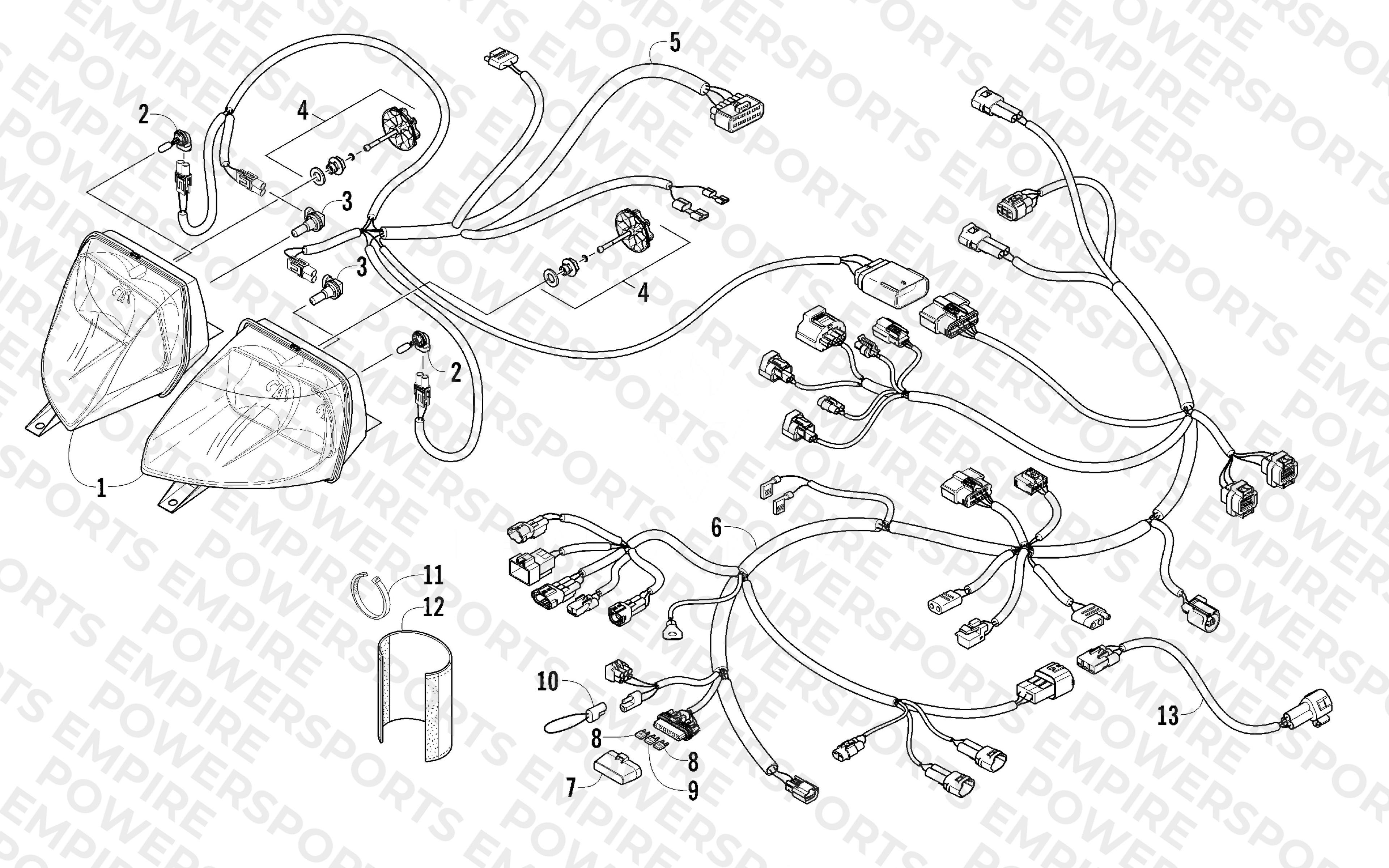 HEADLIGHT AND WIRING ASSEMBLIES