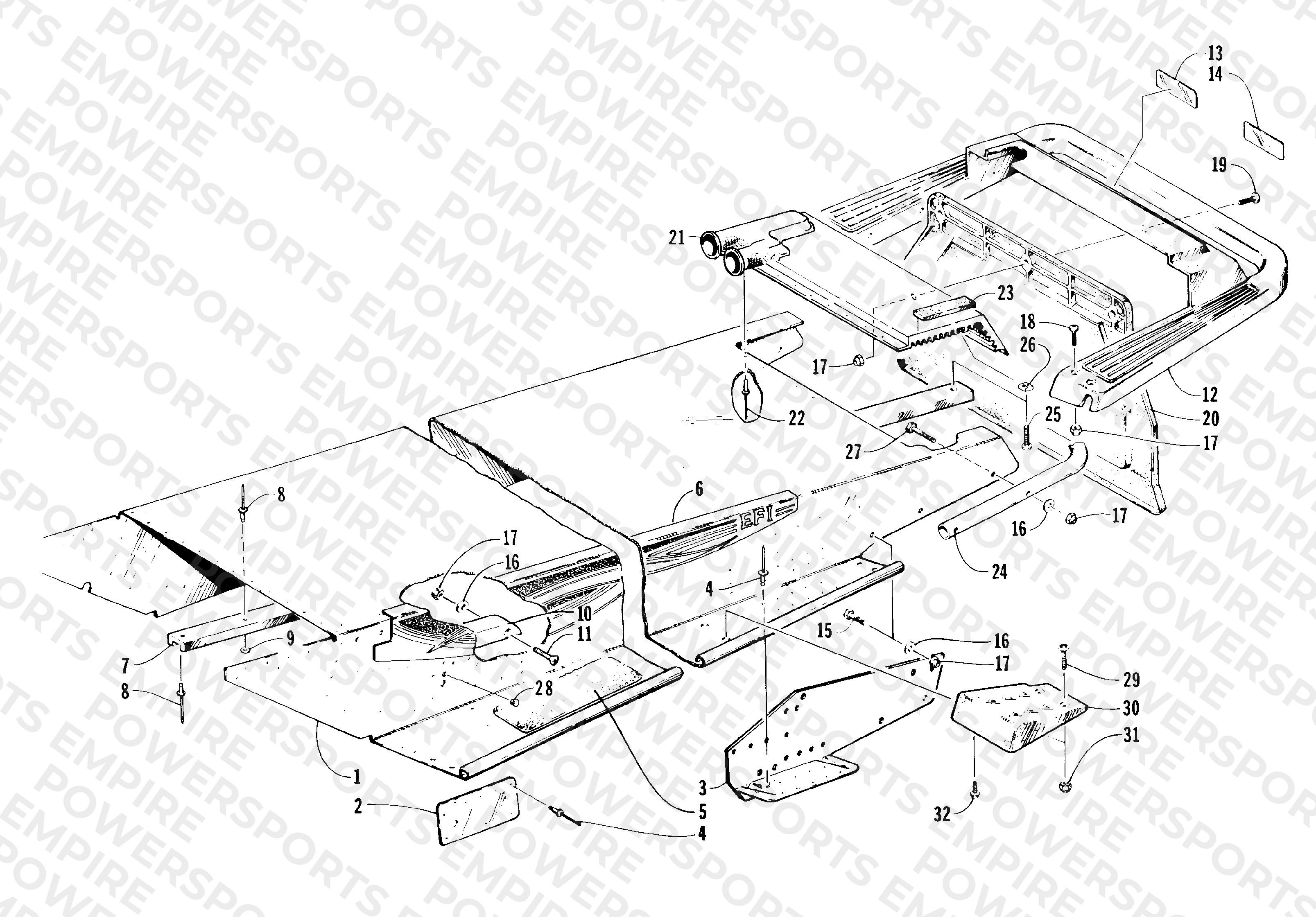 TUNNEL AND REAR BUMPER ASSEMBLY