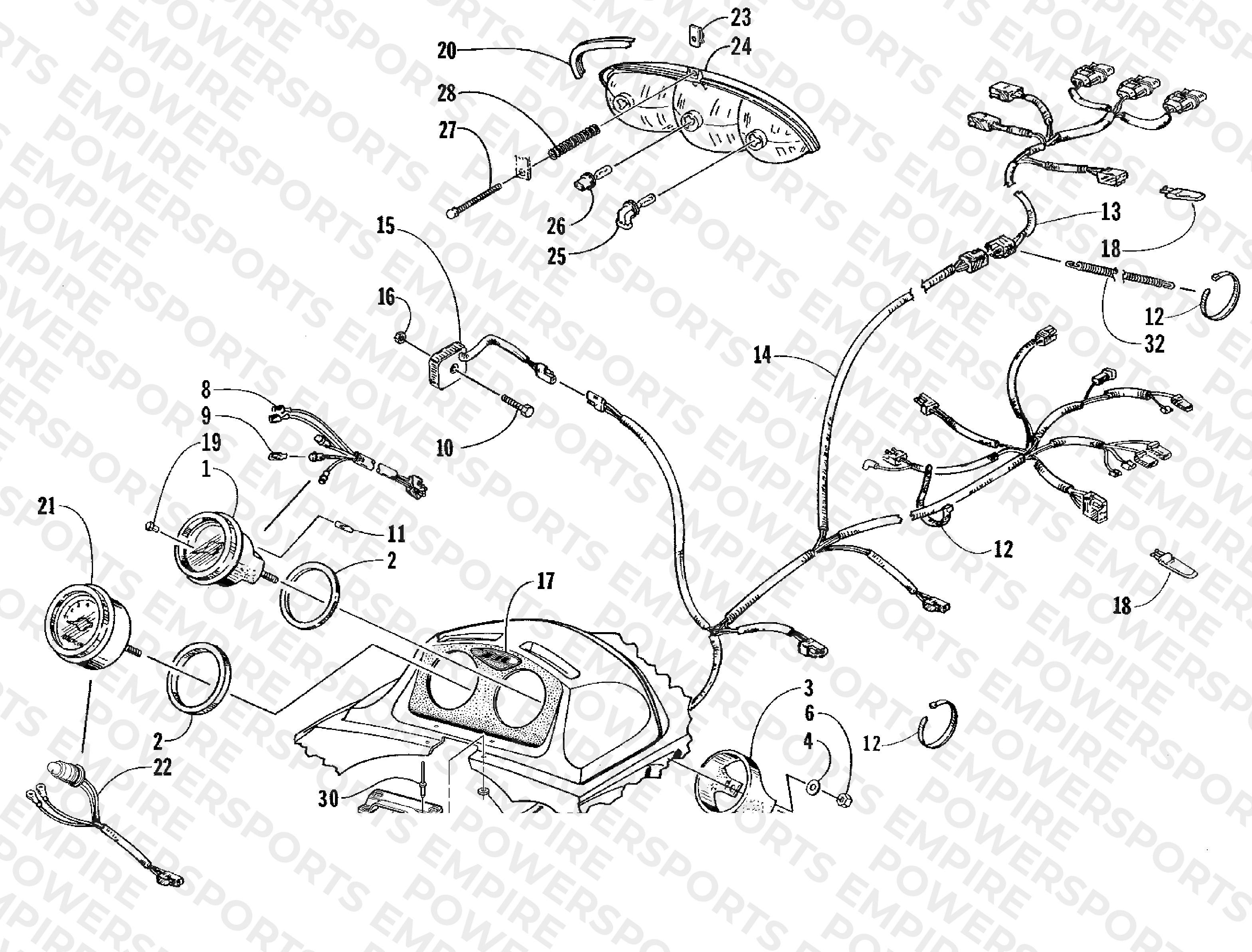 HEADLIGHT, INSTRUMENTS, AND WIRING ASSEMBLIES