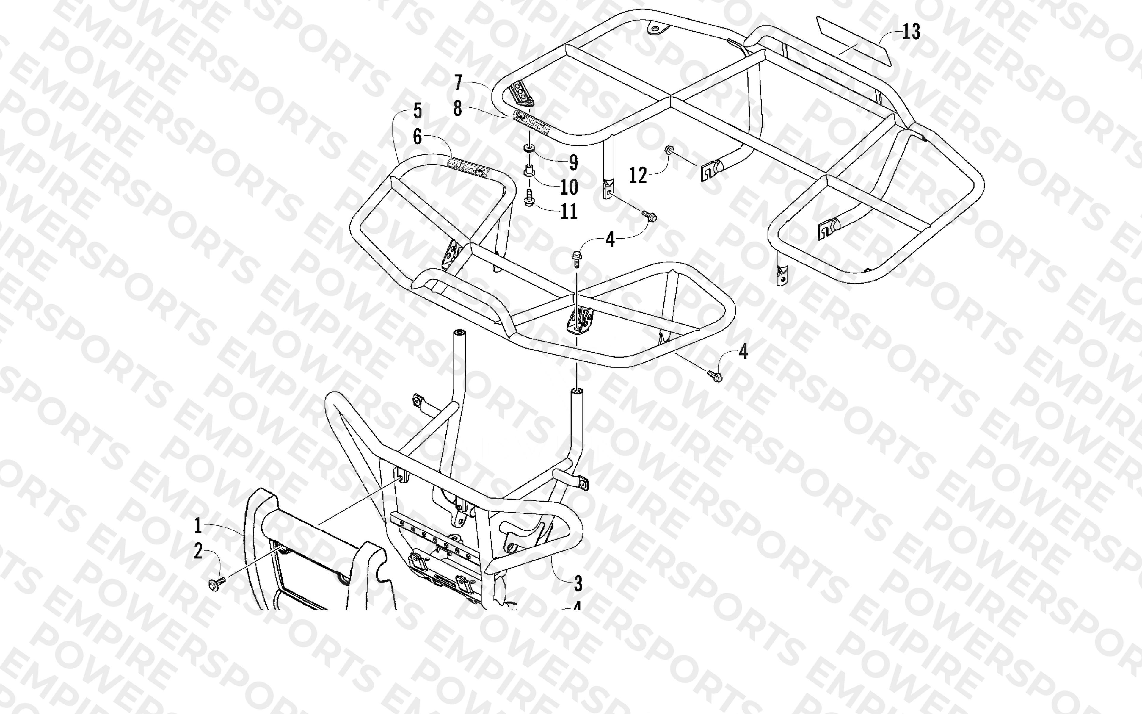 FRONT BUMPER, FRONT RACK, AND REAR RACK ASSEMBLY