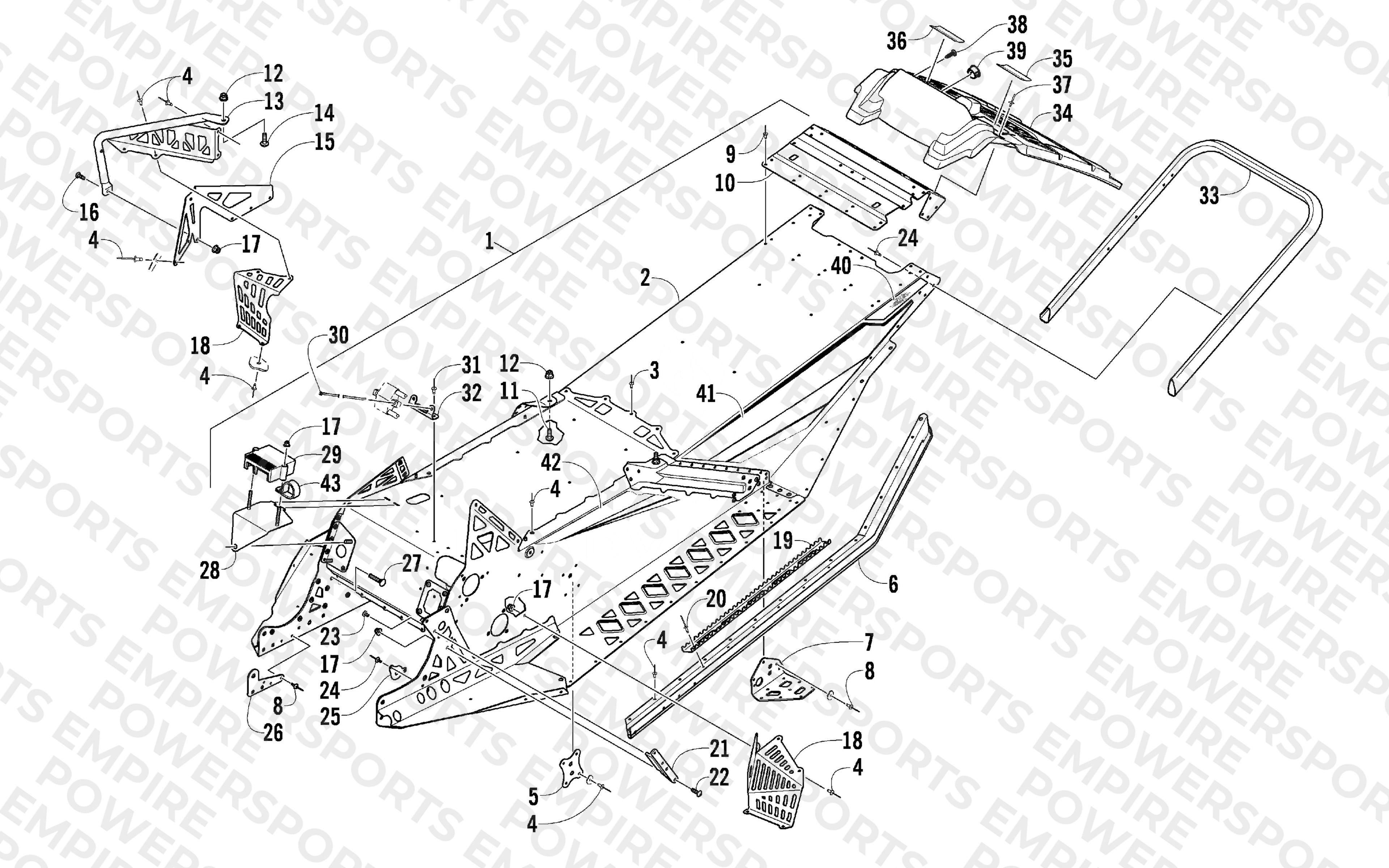 CHASSIS, REAR BUMPER, AND SNOWFLAP ASSEMBLY
