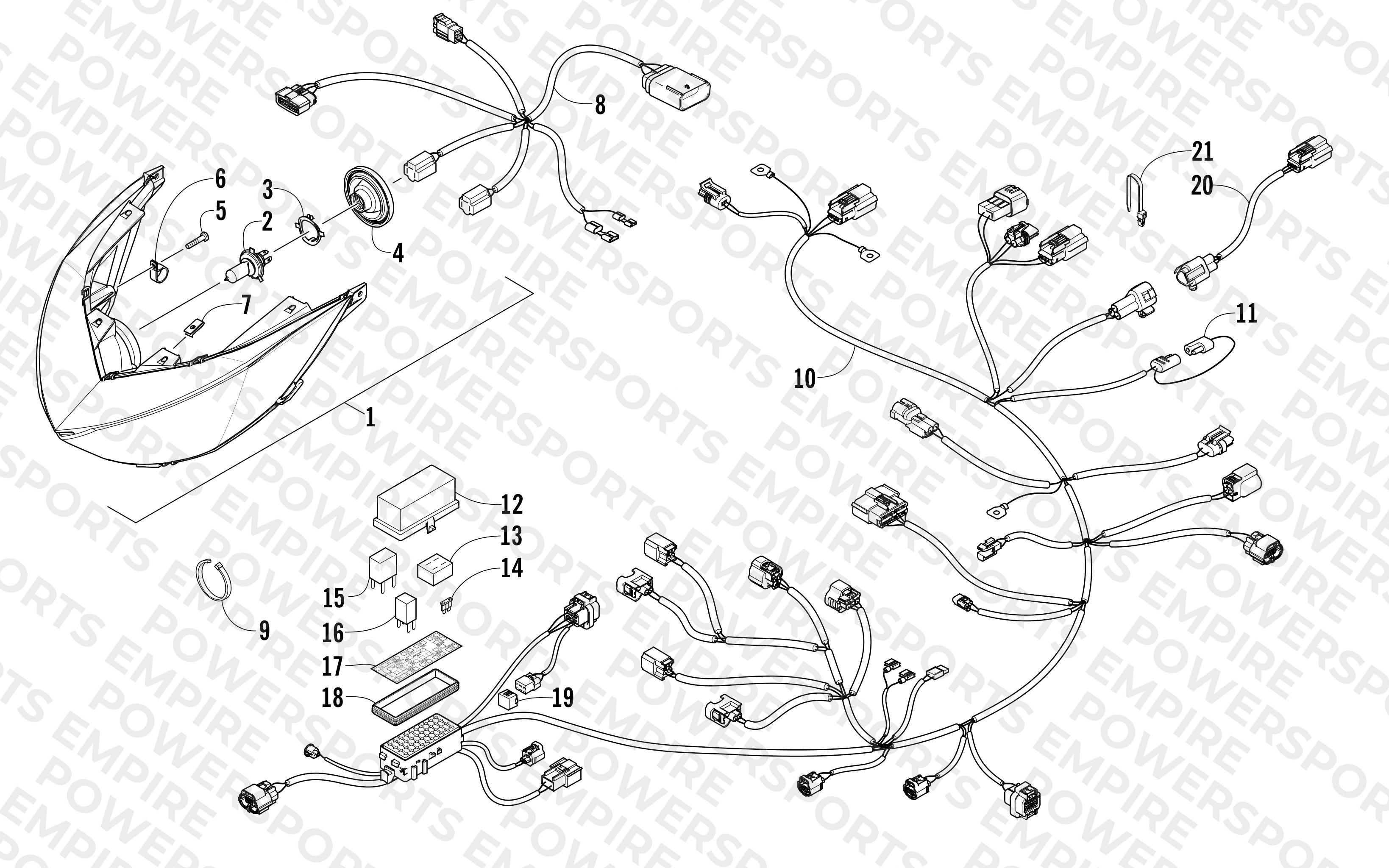 HEADLIGHT AND WIRING ASSEMBLIES