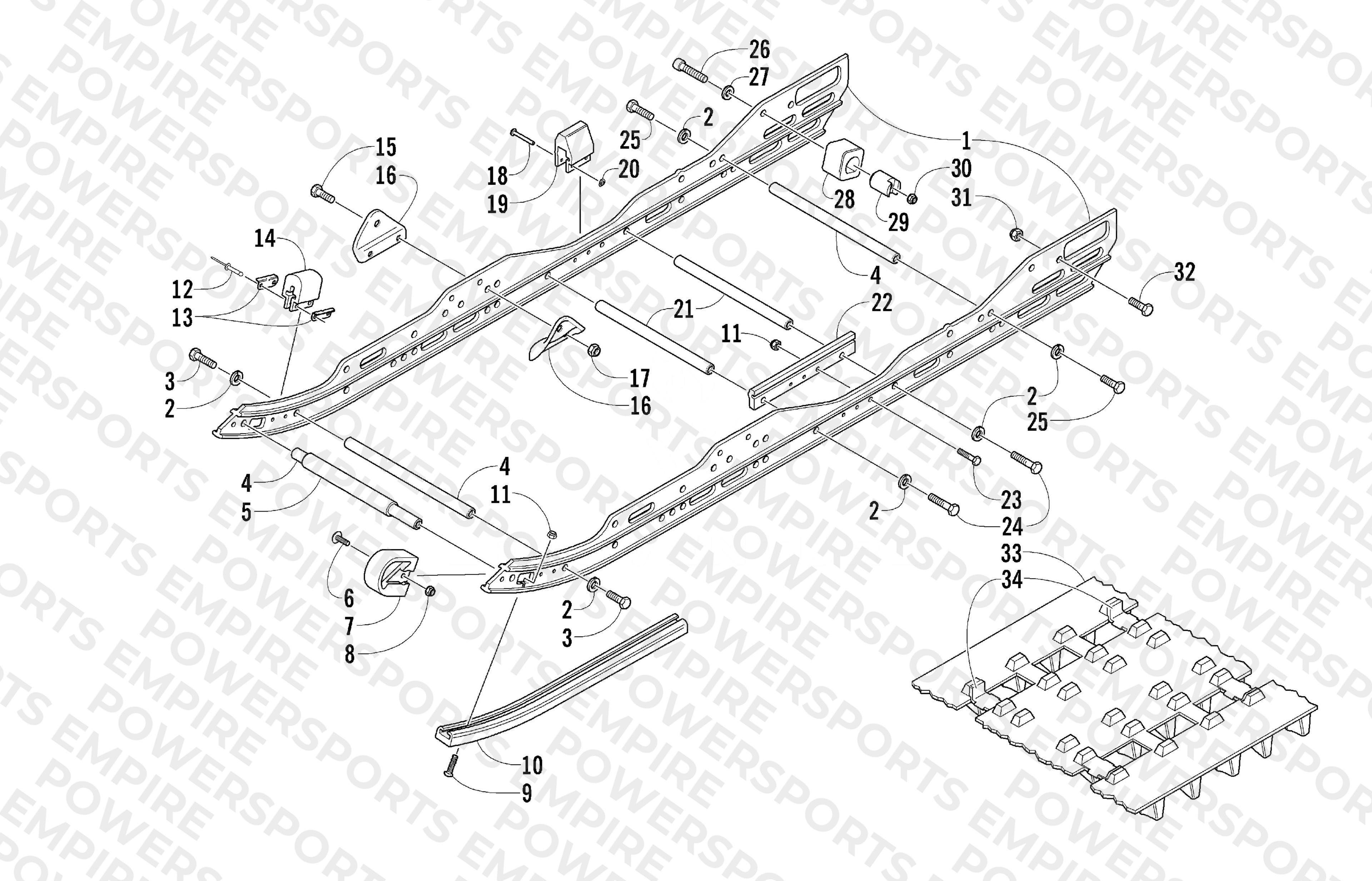 SLIDE RAIL AND TRACK ASSEMBLY